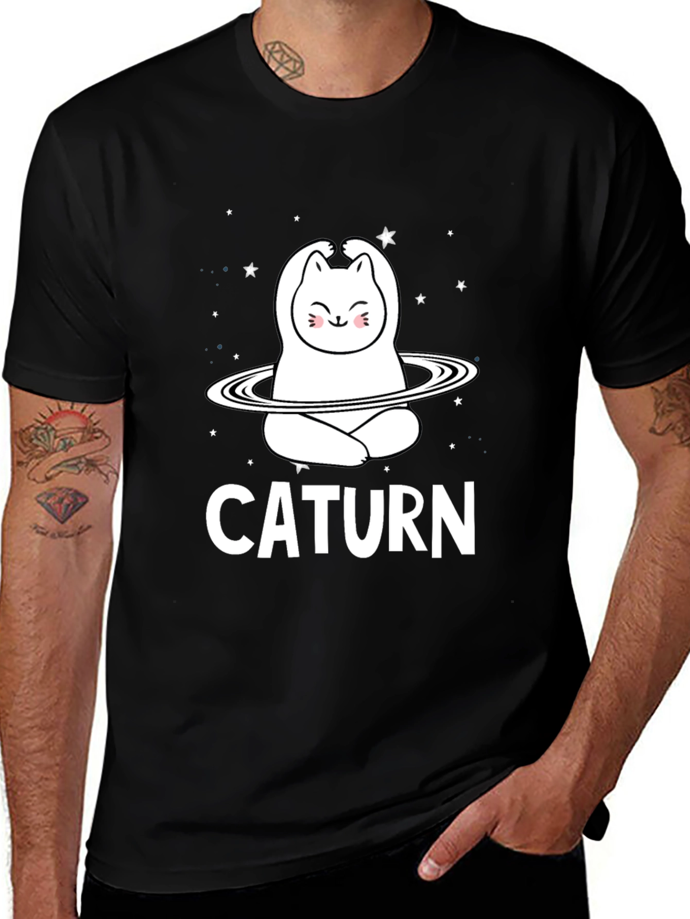 Variant 22 of Caturm Cat Saturn T-Shirt - Space Kitty Tee