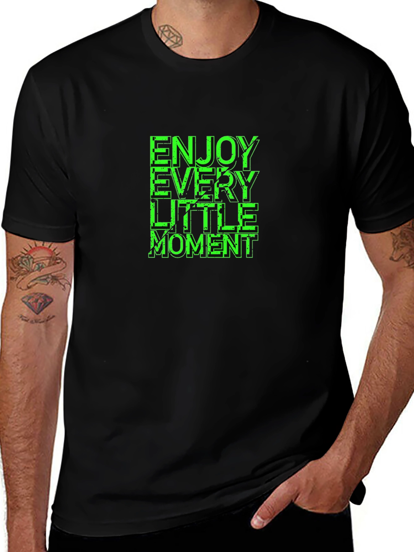 Variant 14 of Enjoy Every Little Moment Black Graphic T-Shirt