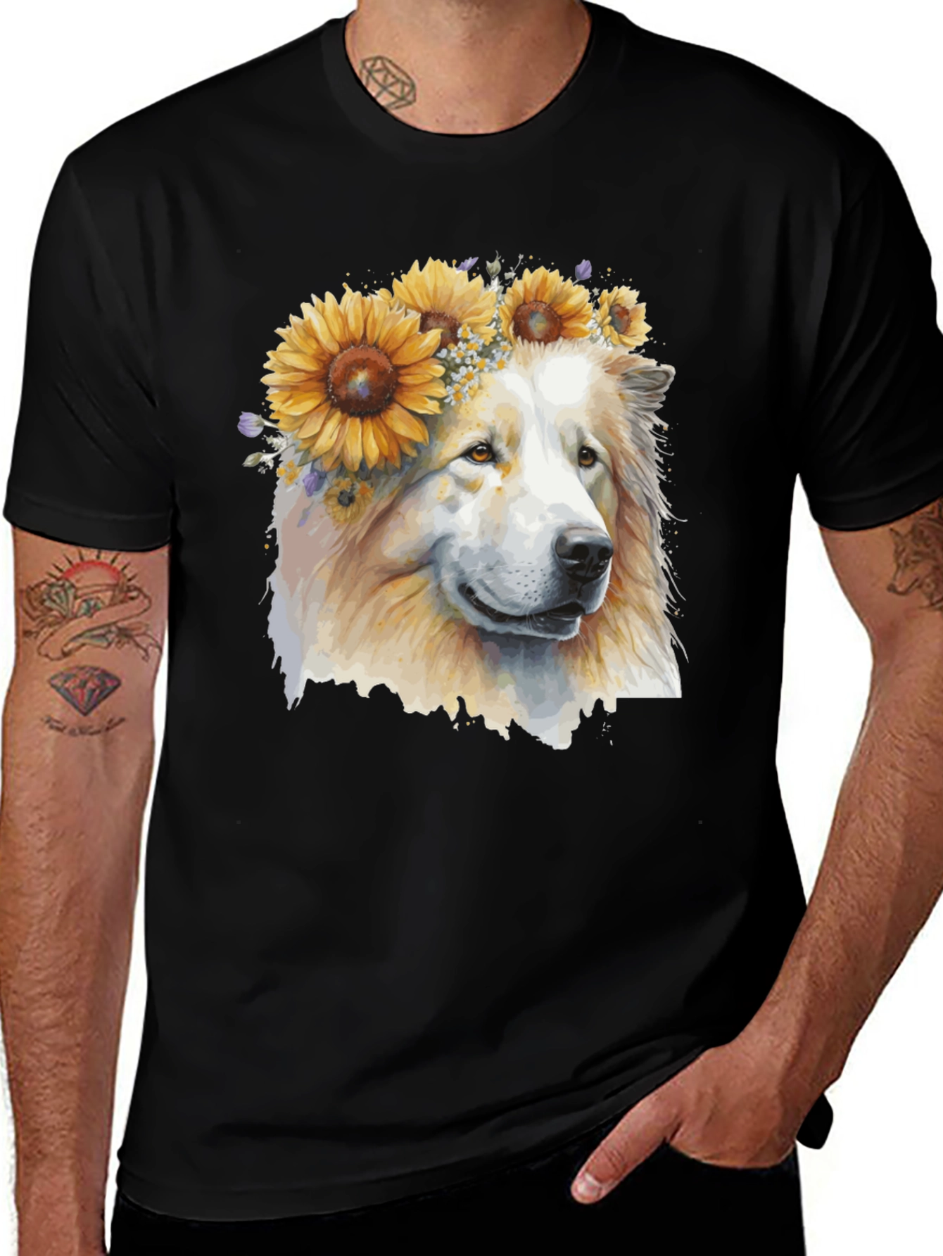 Variant 3 of Sunflower Dog Graphic Tee - Cute & Stylish T-Shirt