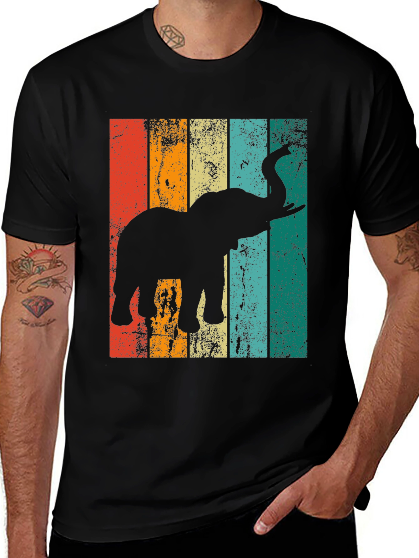 Variant 25 of Retro Elephant Graphic Tee - Vintage Style T-Shirt