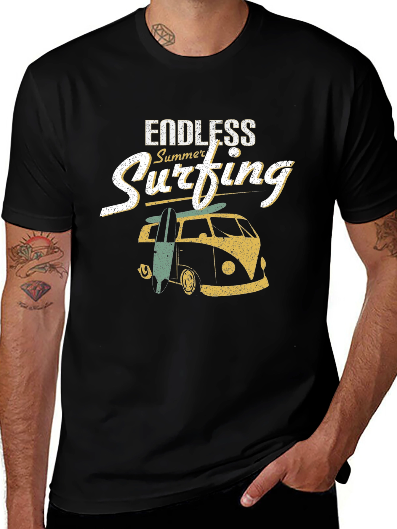 Variant 8 of Endless Summer Surfing Graphic Tee - Black