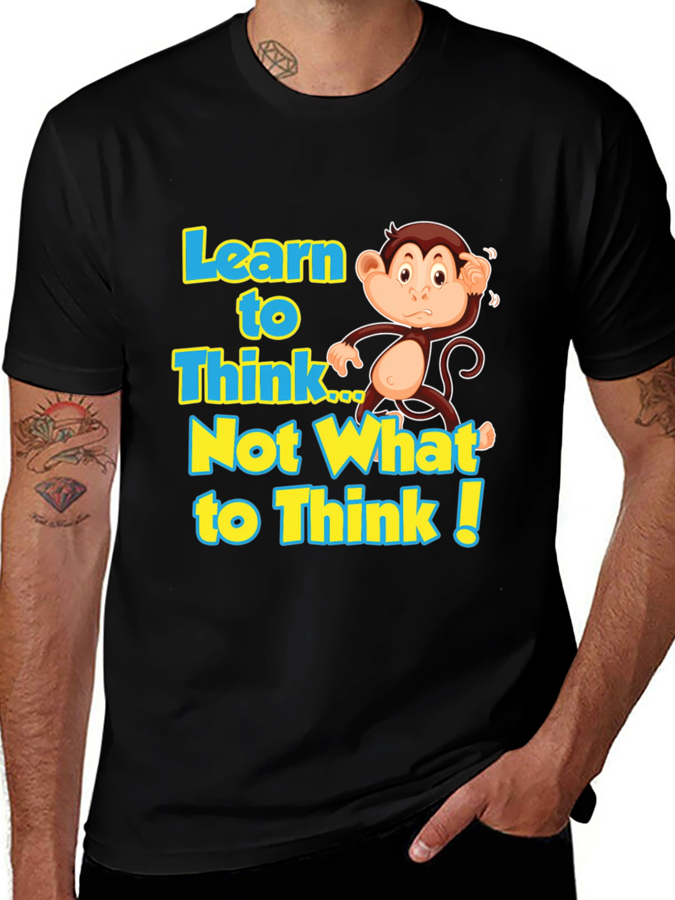 Variant 10 of Learn to Think Monkey Graphic Tee