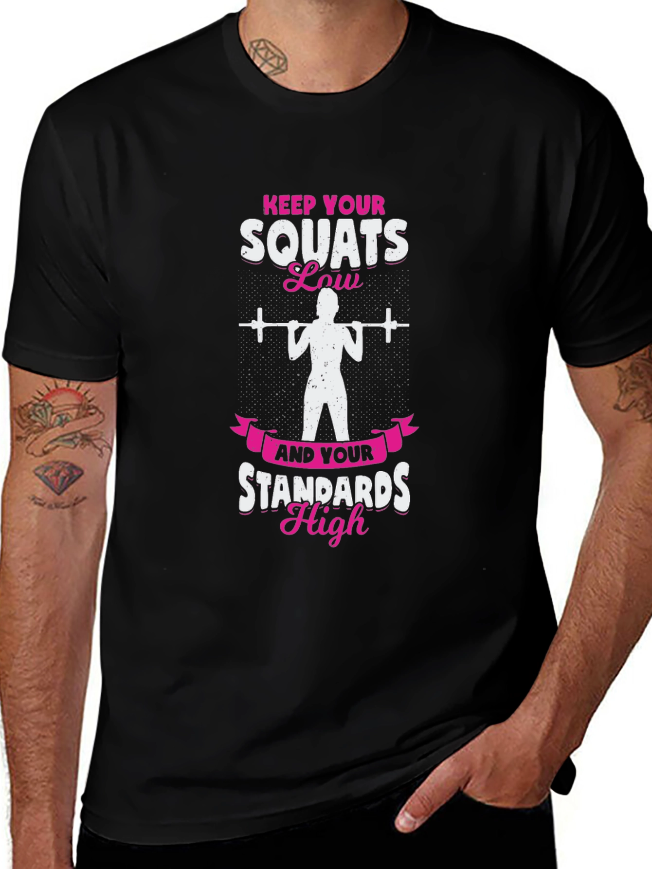 Variant 28 of Keep Your Squats Low T-Shirt - Fitness Apparel