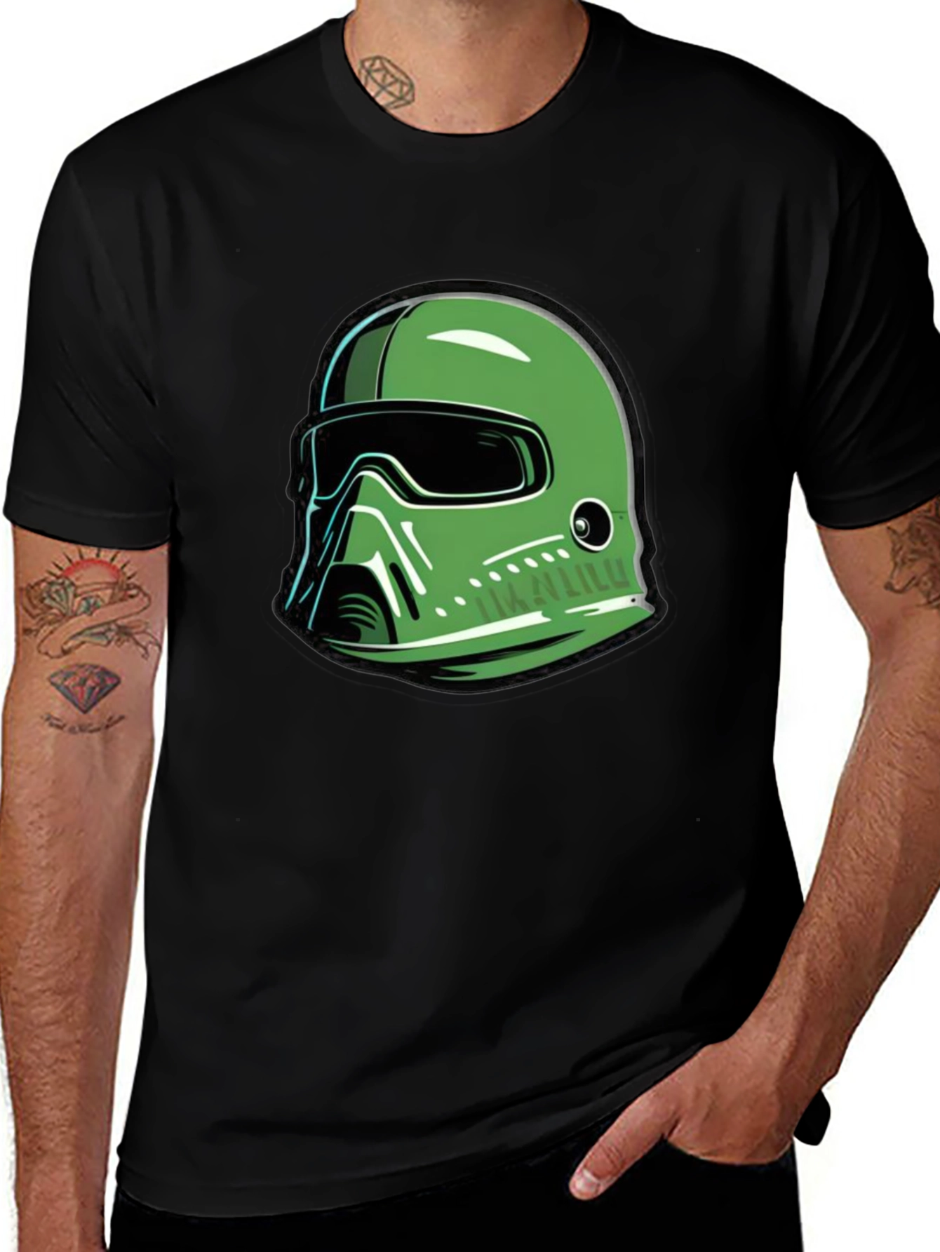 Variant 3 of Green Helmet Graphic T-Shirt