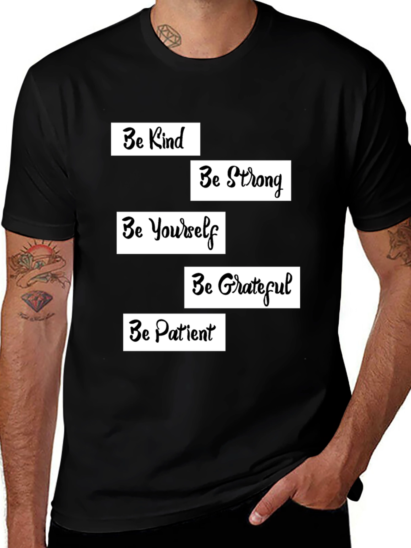 Variant 18 of Inspirational Graphic T-Shirt - Be Kind, Strong, Yourself