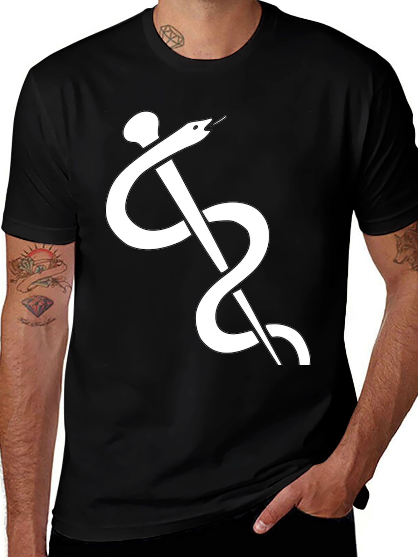 Variant 11 of Medical Symbol Black T-Shirt