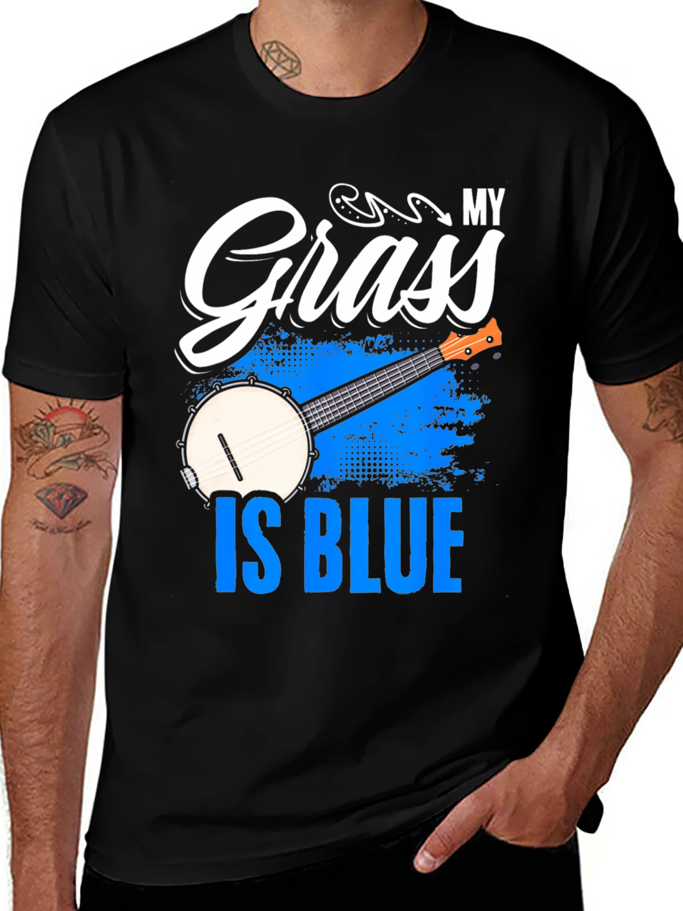 Variant 10 of My Grass Is Blue T-Shirt Banjo Music
