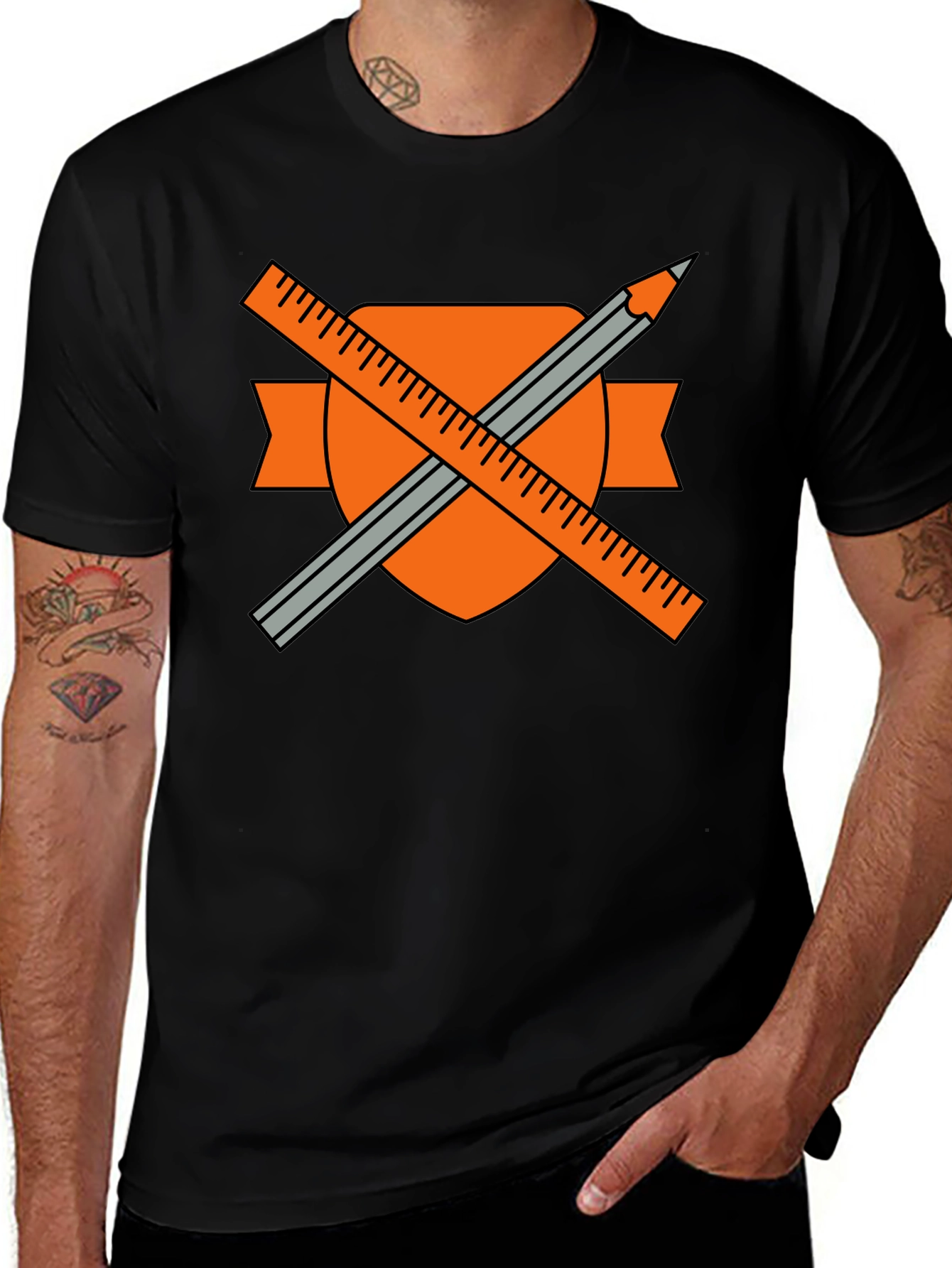 Engineer's T-Shirt: Ruler & Pencil Design
