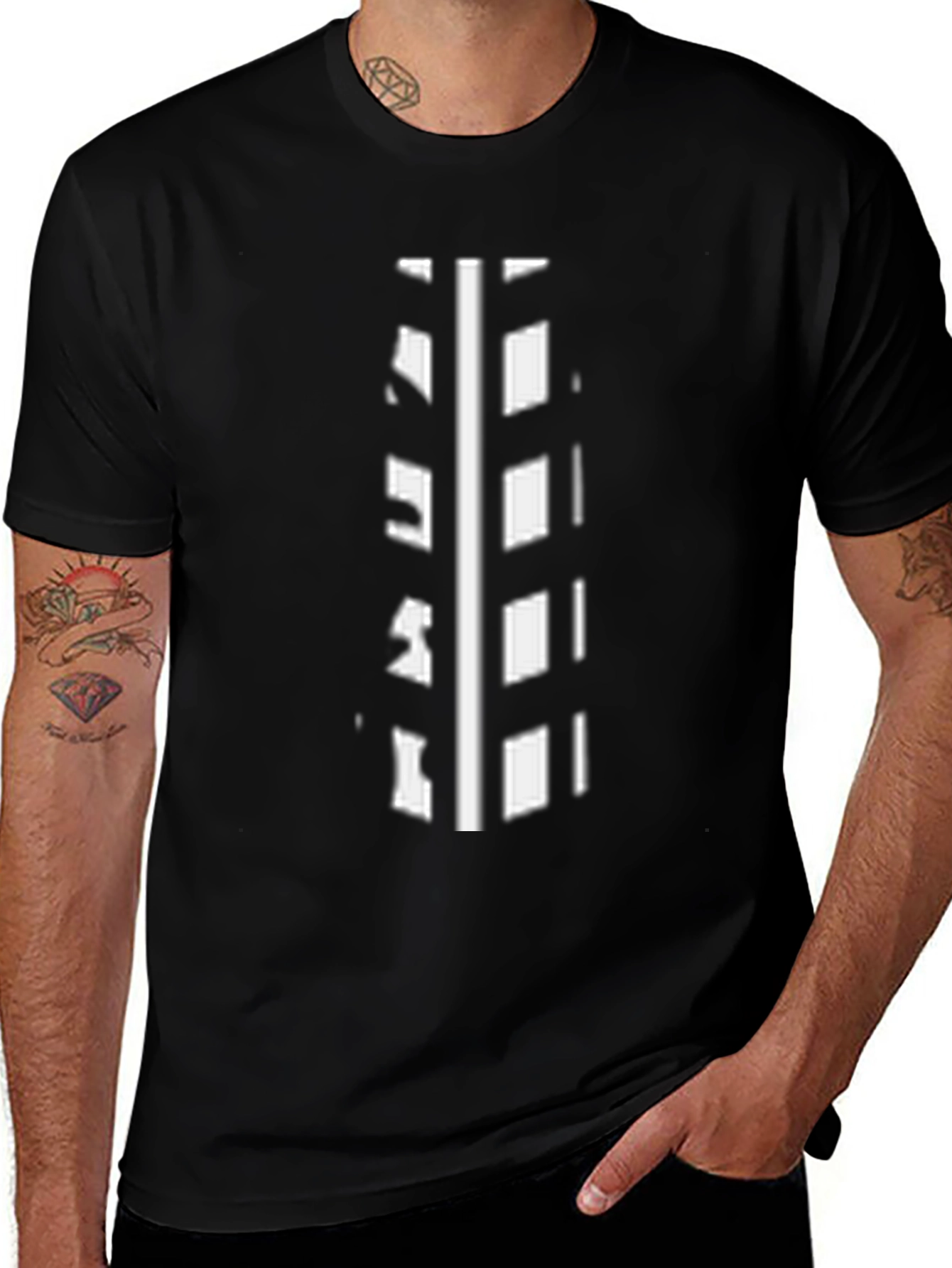Variant 26 of Modern Graphic Print Black T-Shirt for Men