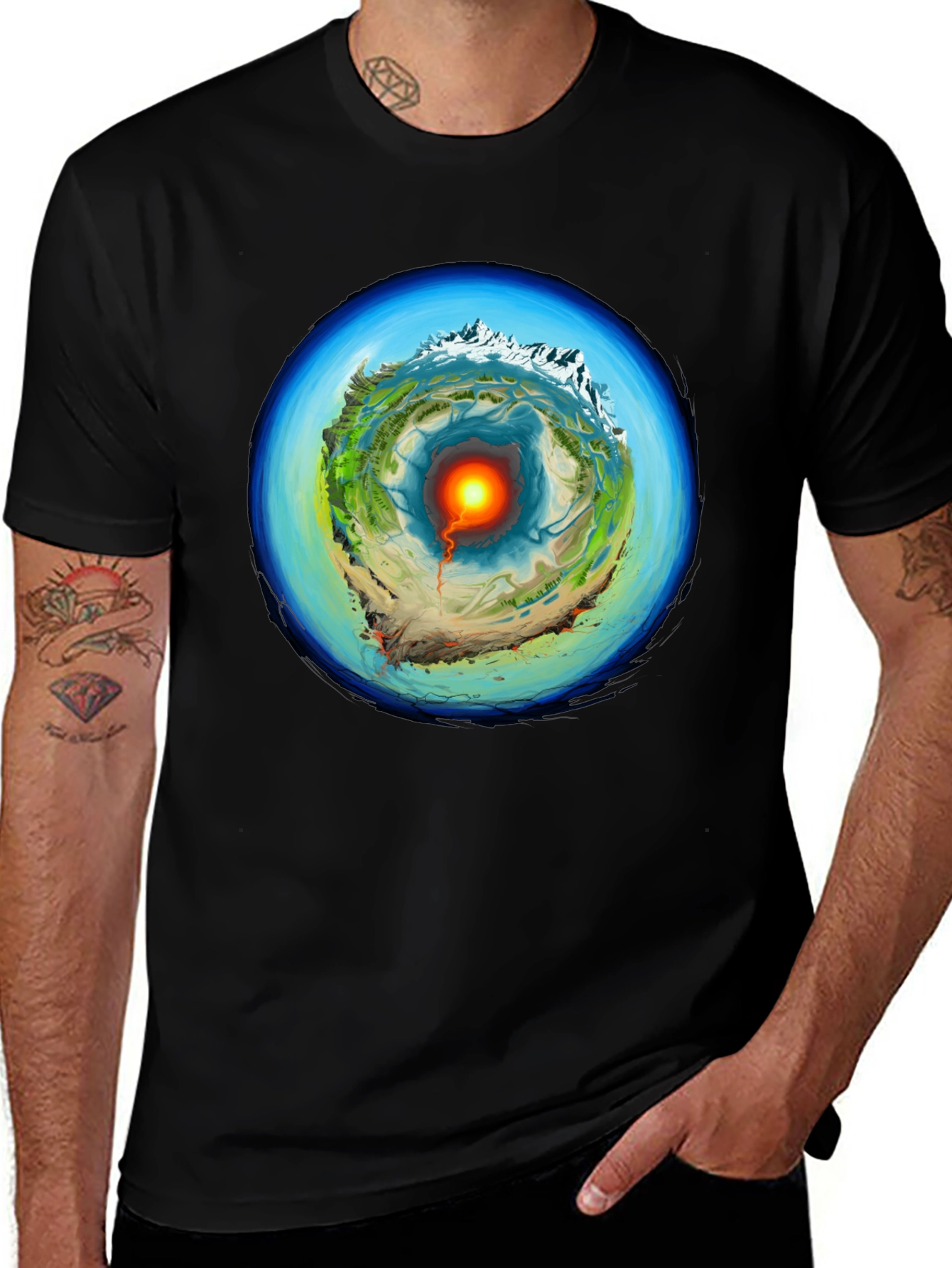Variant 23 of Earth Core Graphic Print T-Shirt