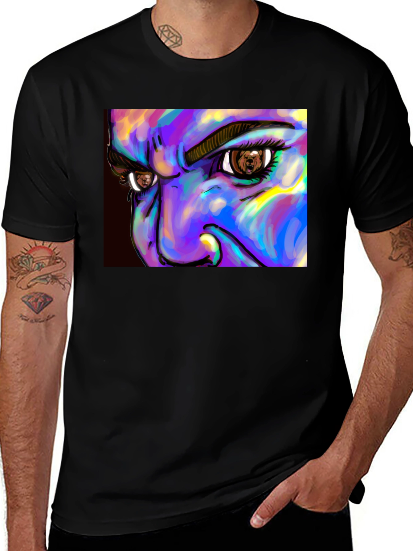 Variant 26 of Abstract Face Graphic Tee - Unique Art Shirt