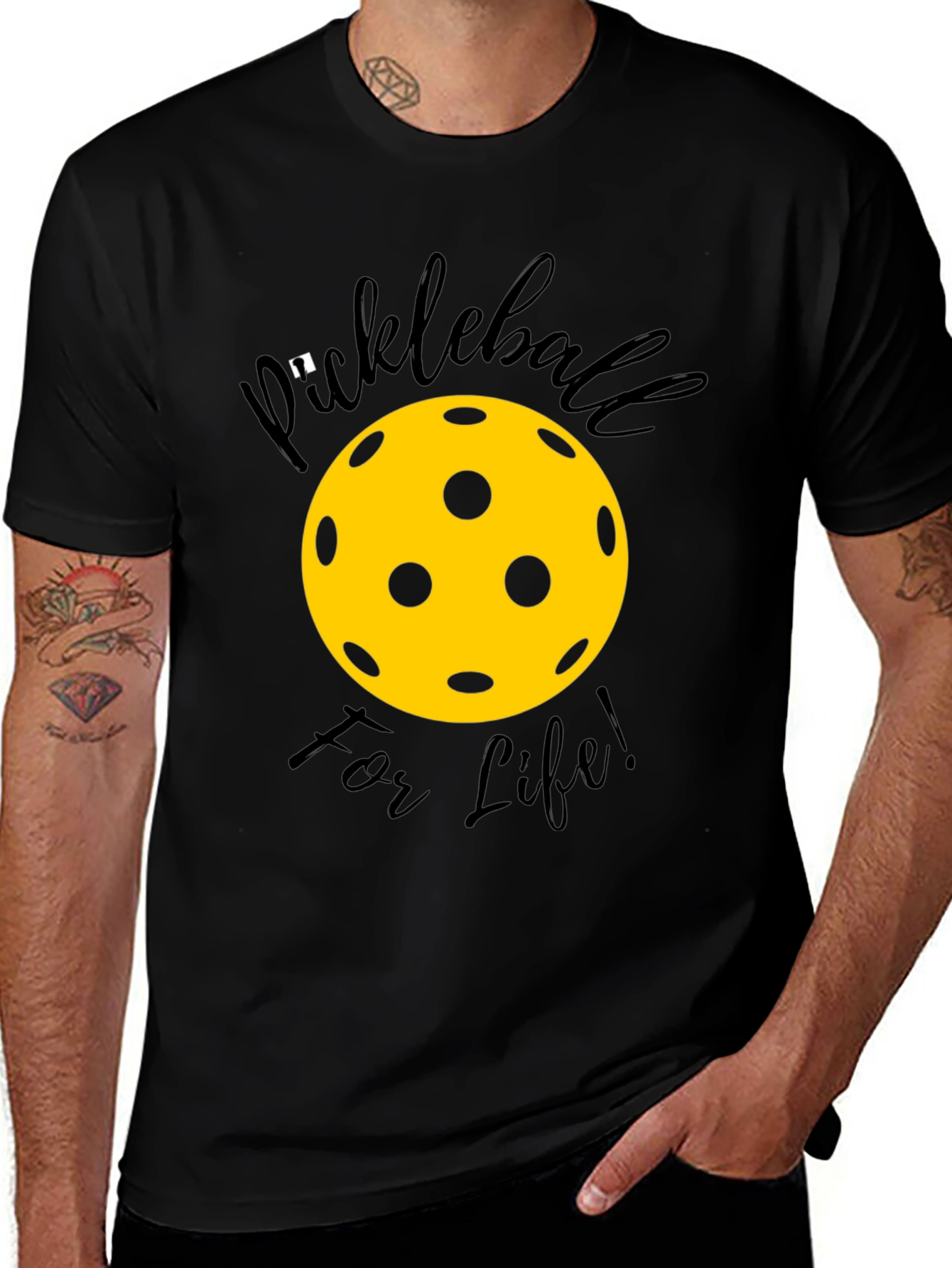 Variant 3 of Pickleball For Life Black T-Shirt