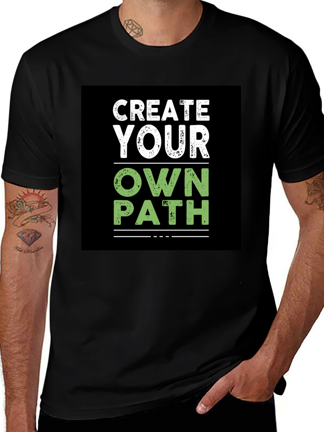 Variant 26 of Create Your Own Path Graphic T-Shirt - Black