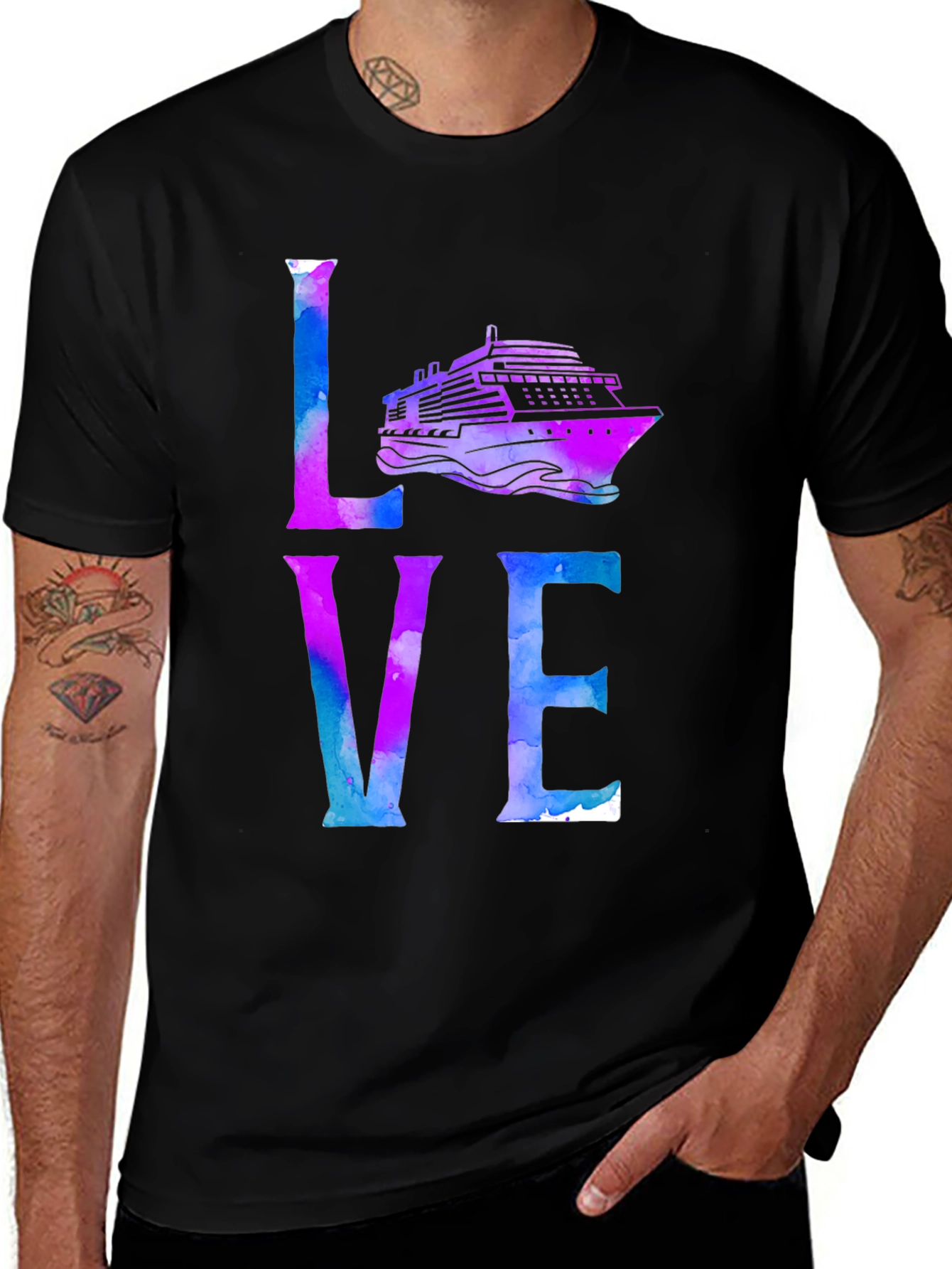 Variant 28 of Love Cruise T-Shirt - Watercolor Design