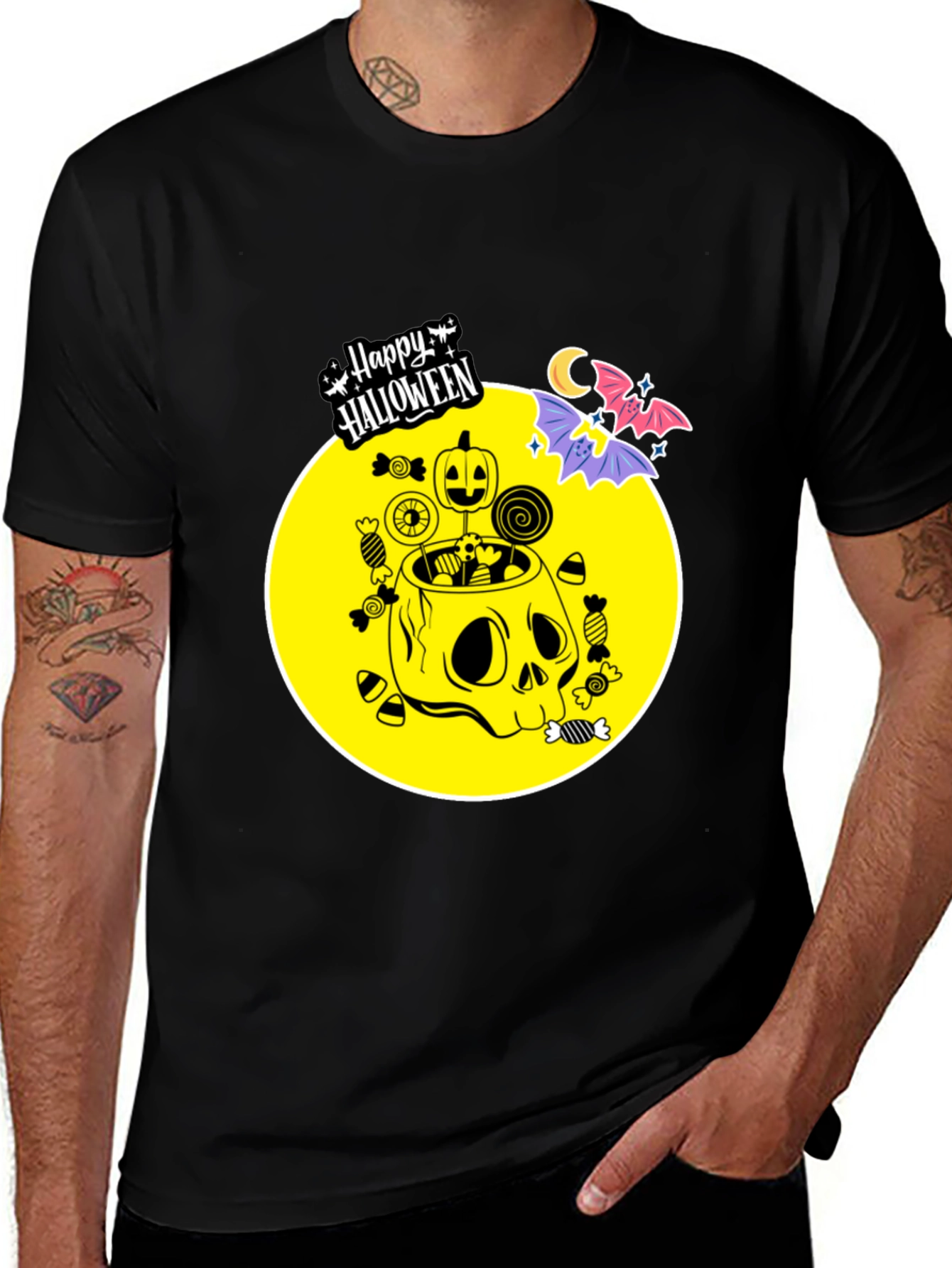 Variant 3 of Happy Halloween Skull Candy T-Shirt