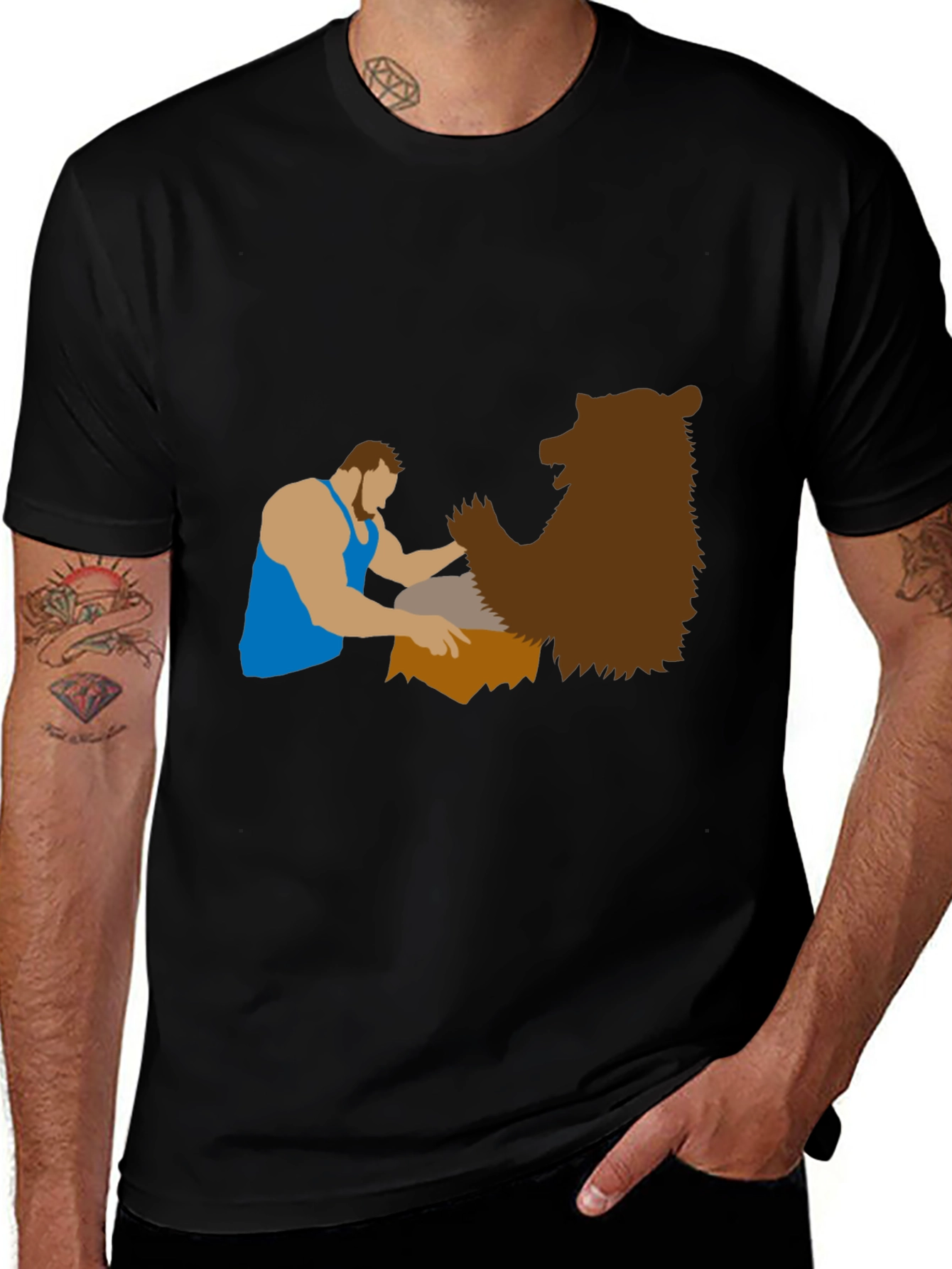 Lumberjack & Bear Graphic Tee - Black T-Shirt