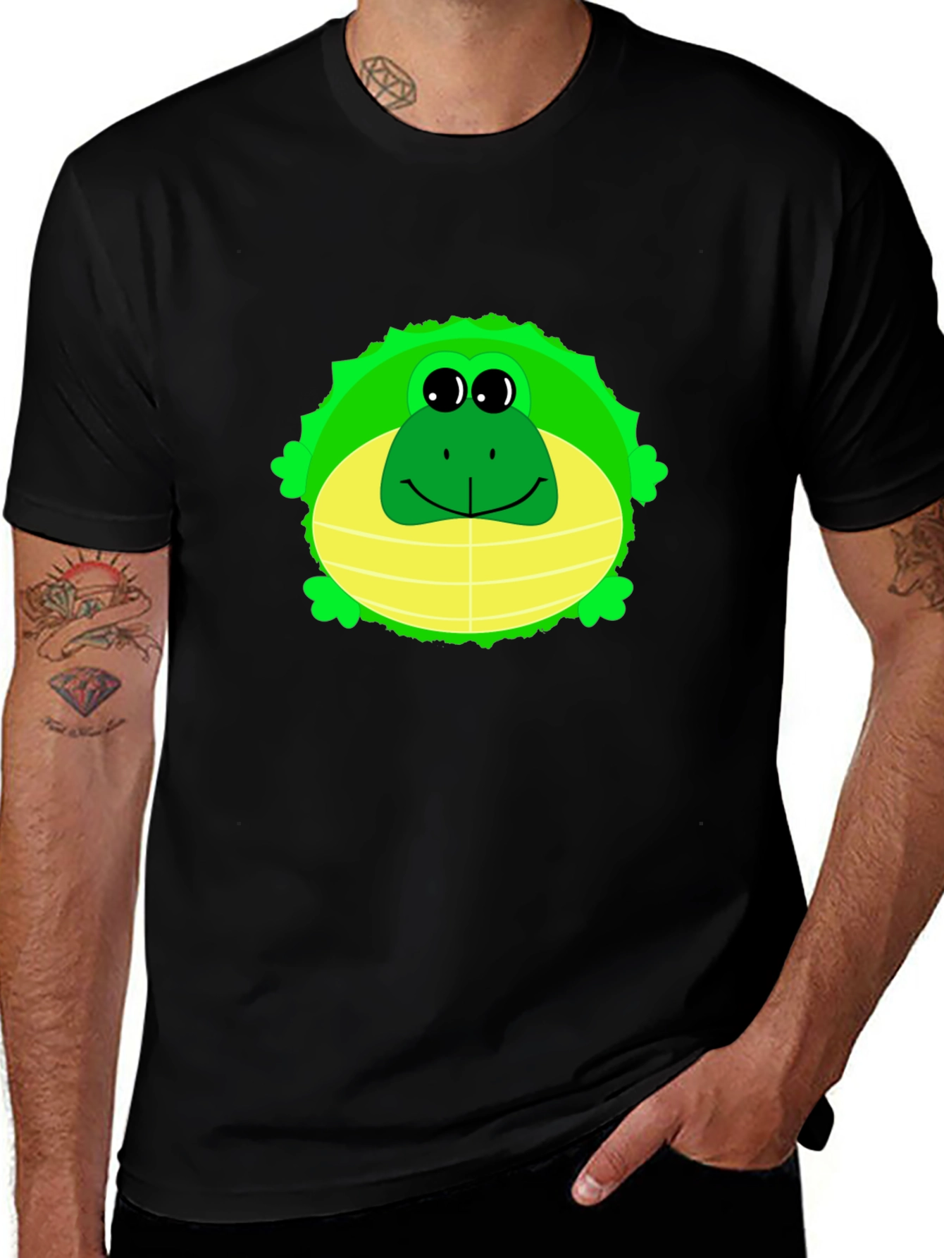 Variant 5 of Fun Frog Graphic Tee - Men's Black T-Shirt