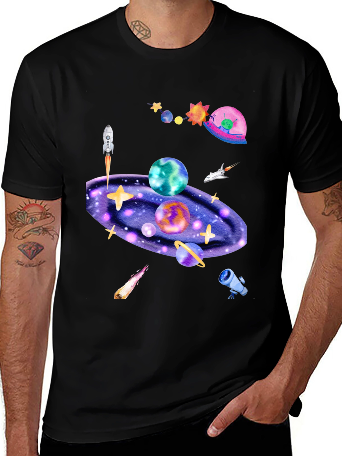 Variant 30 of Cosmic Galaxy Graphic T-Shirt - Explore the Universe!
