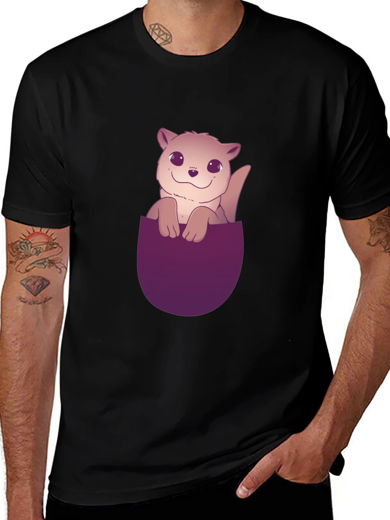 Variant 11 of Cute Otter Pocket T-Shirt