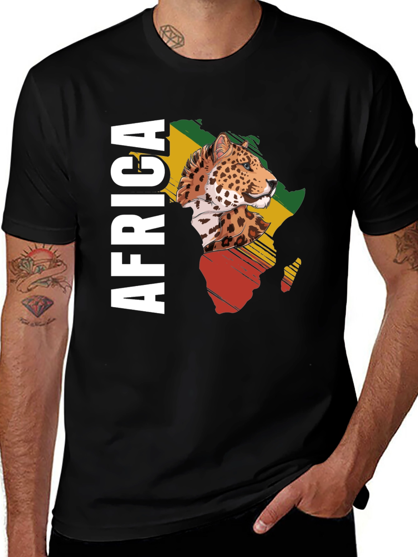 Africa Leopard Graphic Print T-Shirt