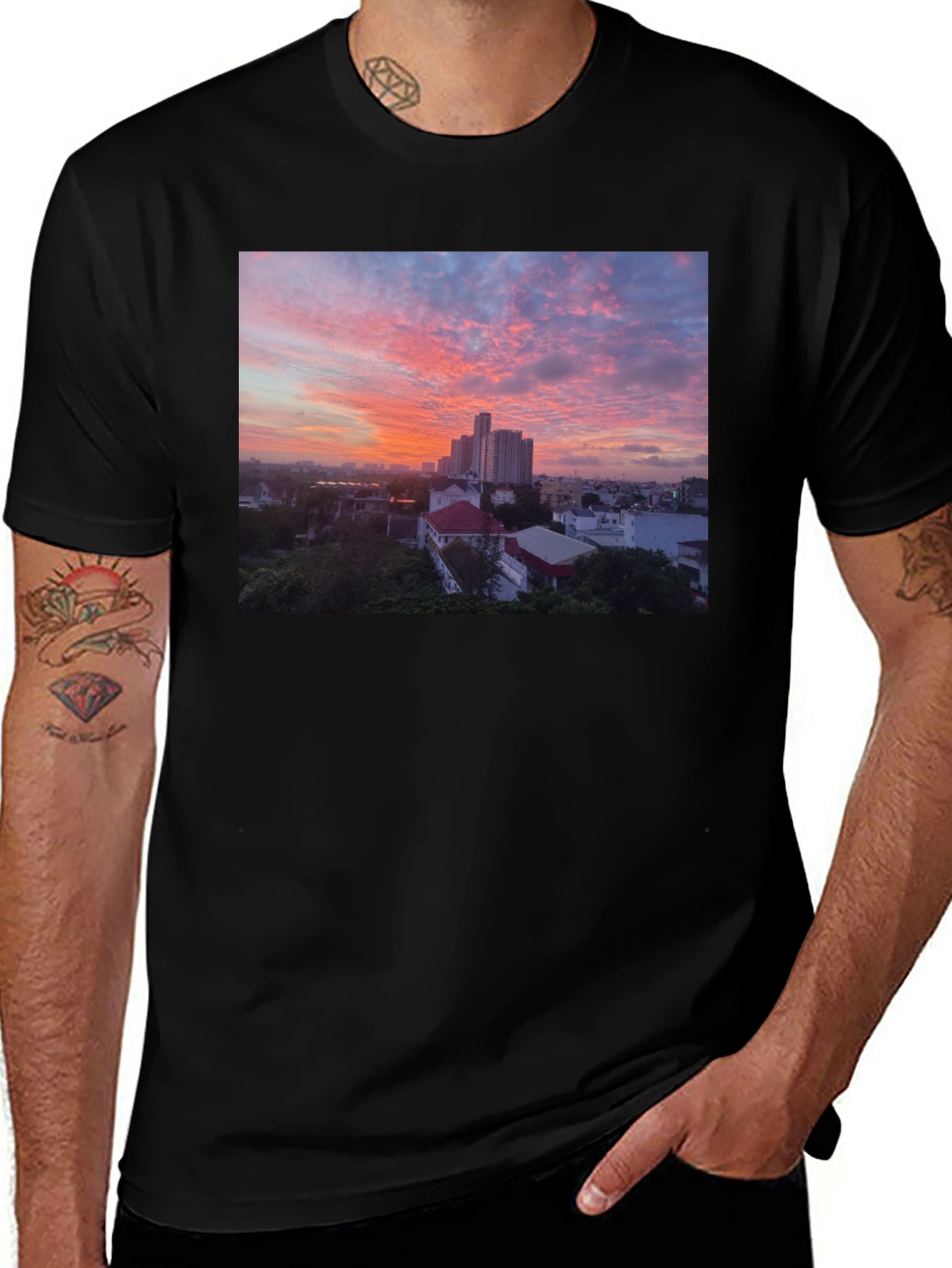 Variant 14 of Sunset Cityscape Graphic Tee