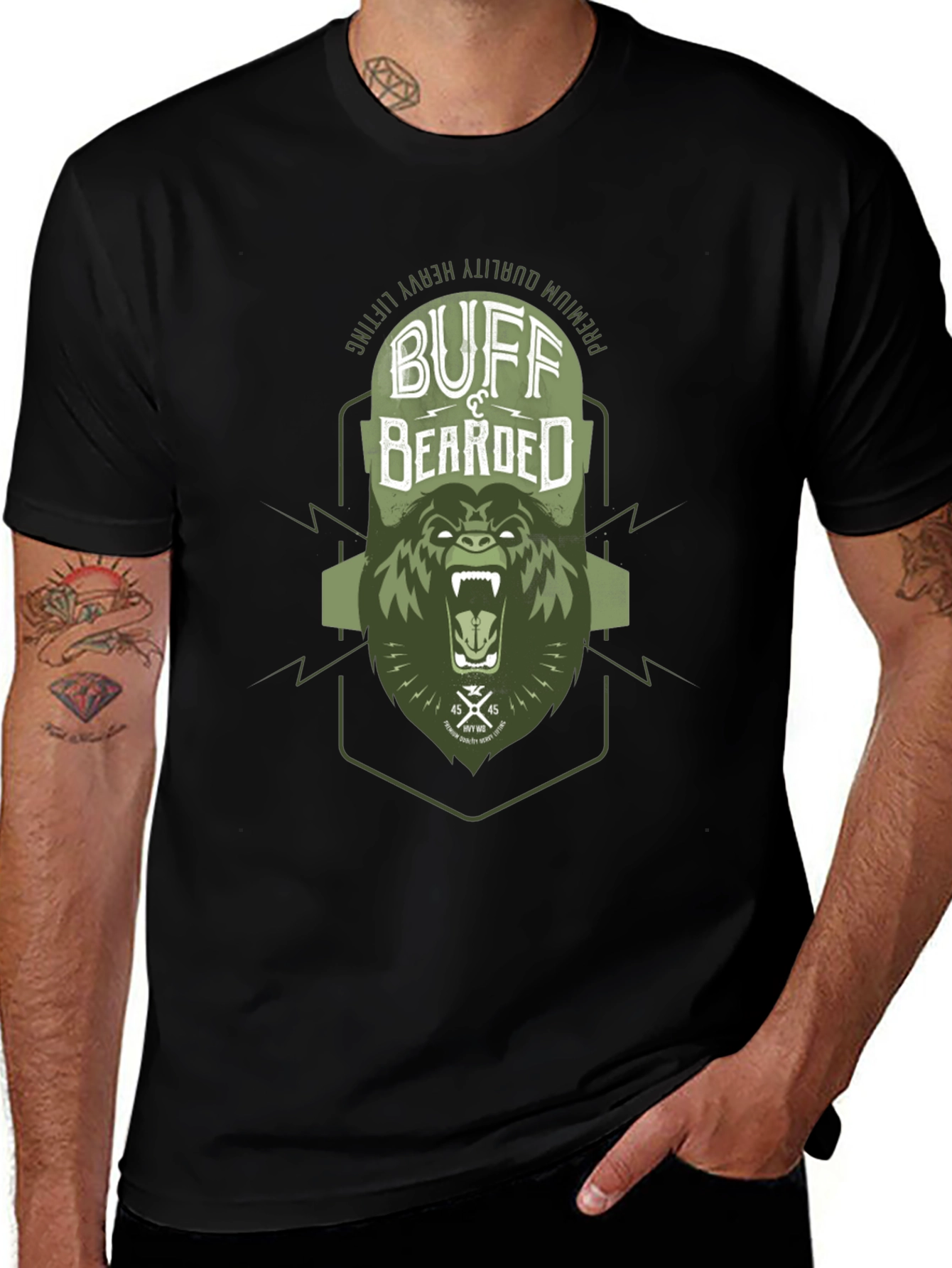 Variant 7 of Buff & Bearded Graphic Tee - Premium Quality