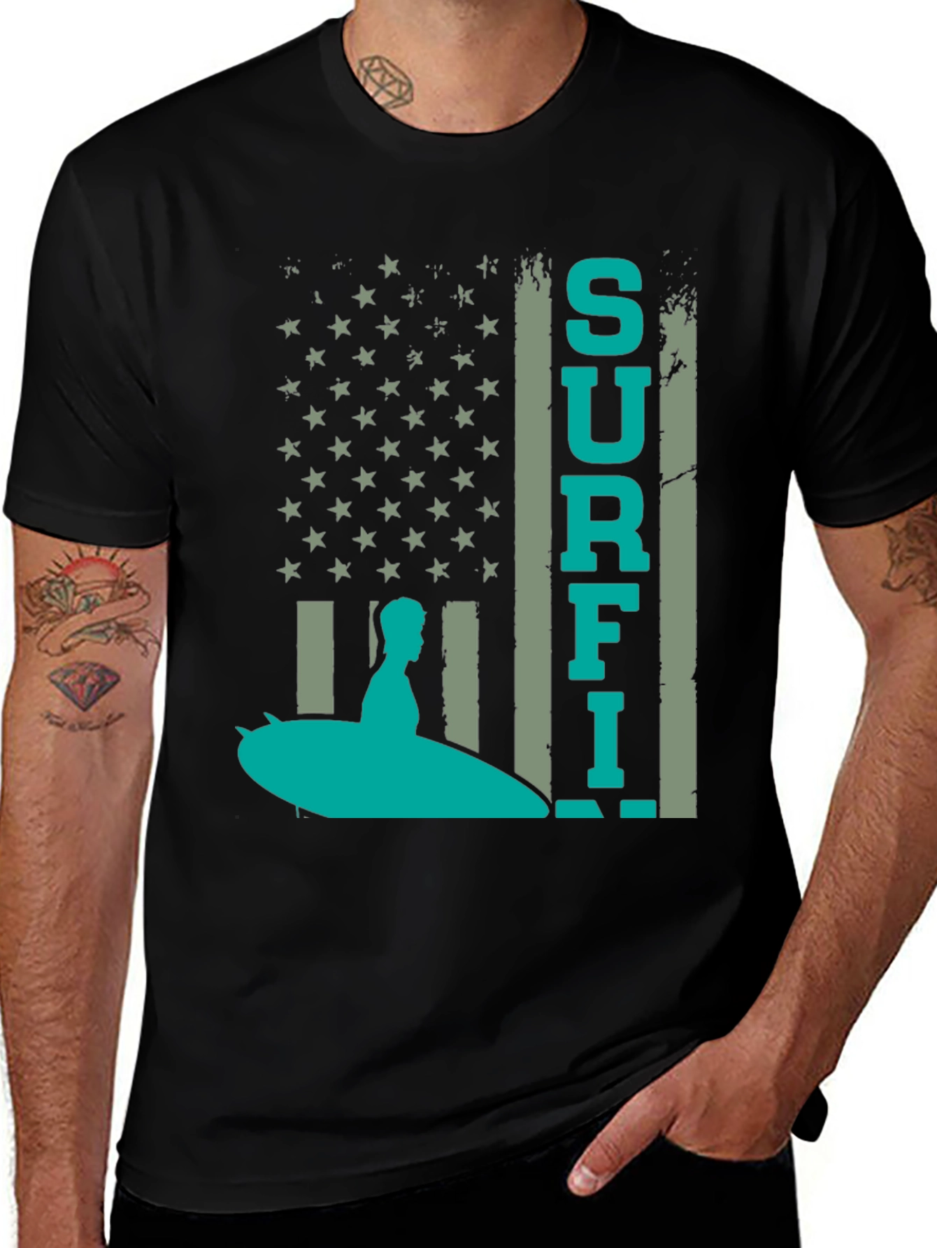 Variant 6 of Surf American Flag T-Shirt