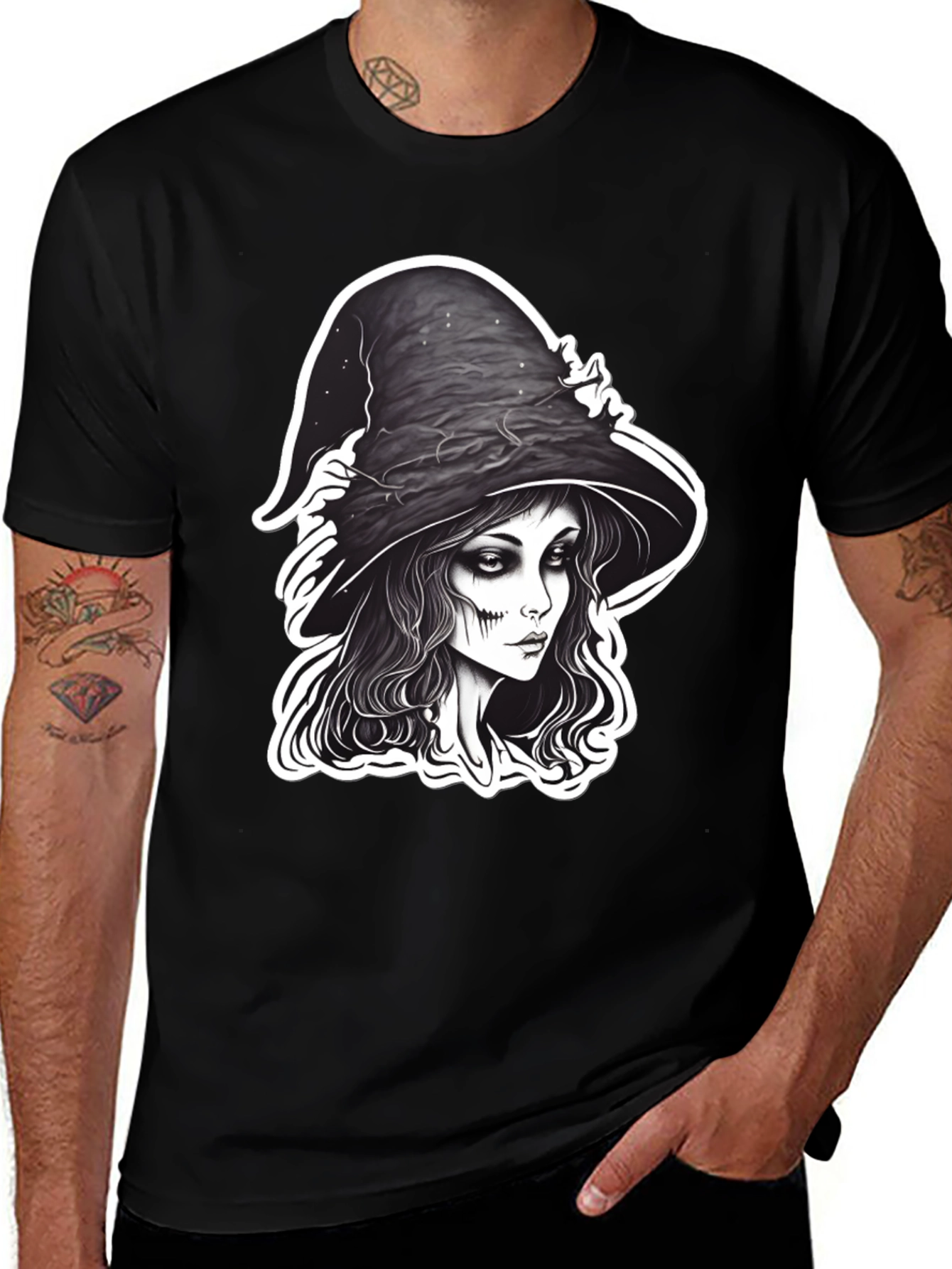 Variant 8 of Witch Graphic Black T-Shirt