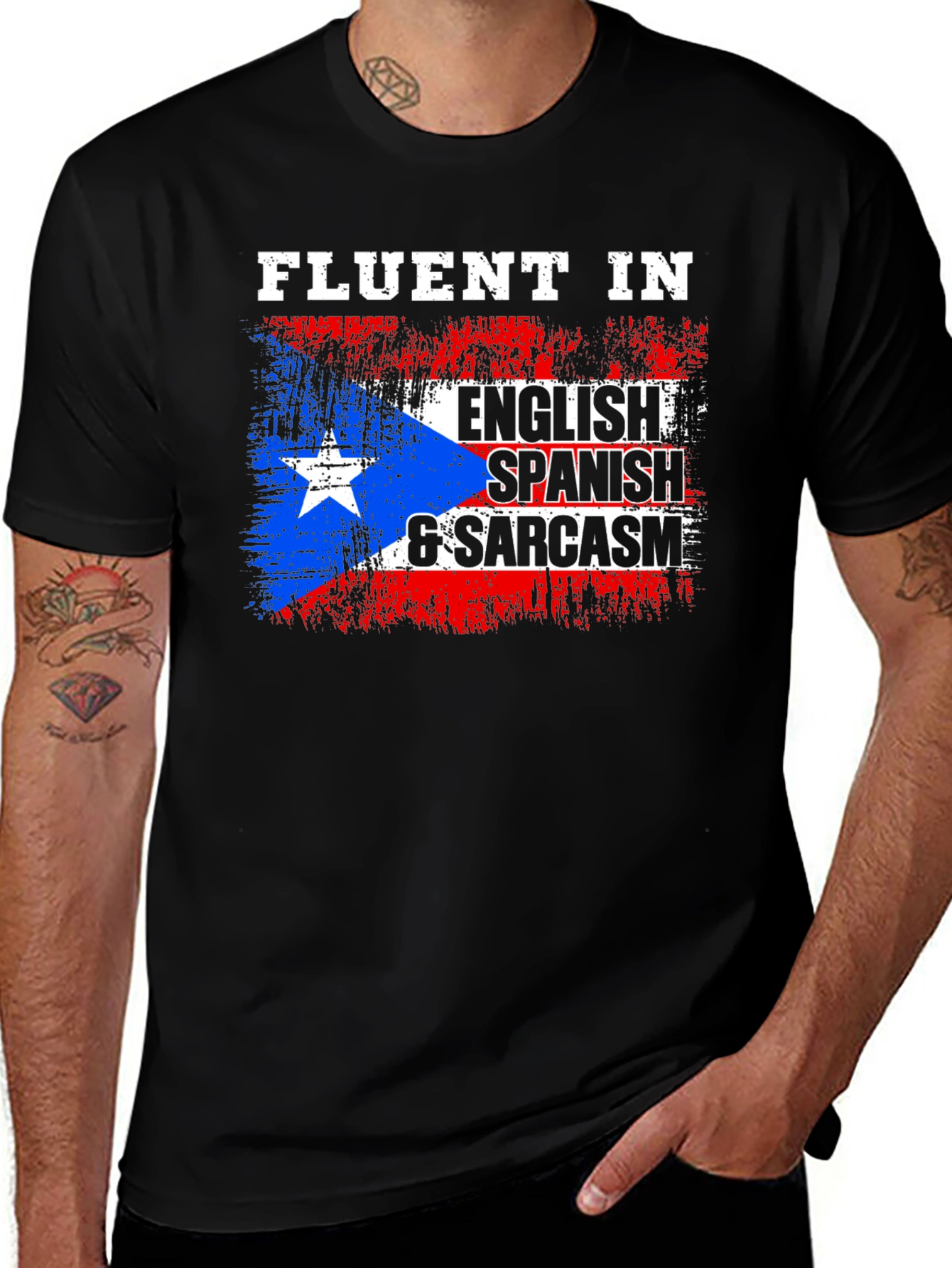 Fluent in English, Spanish & Sarcasm T-Shirt