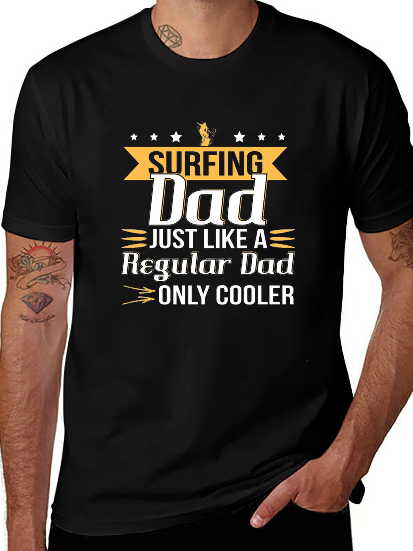 Variant 22 of Surfing Dad Graphic T-Shirt - Cool Father's Day Gift