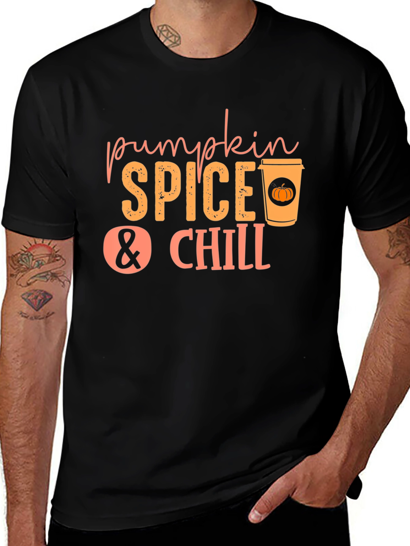 Variant 25 of Pumpkin Spice & Chill Graphic Tee