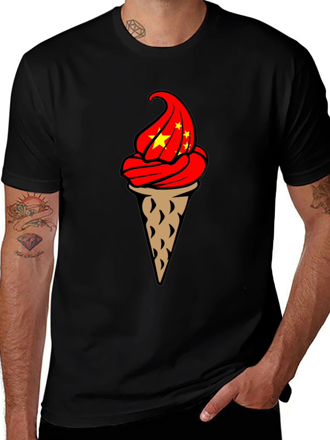 Variant 8 of Ice Cream Cone Graphic T-Shirt - Novelty Design
