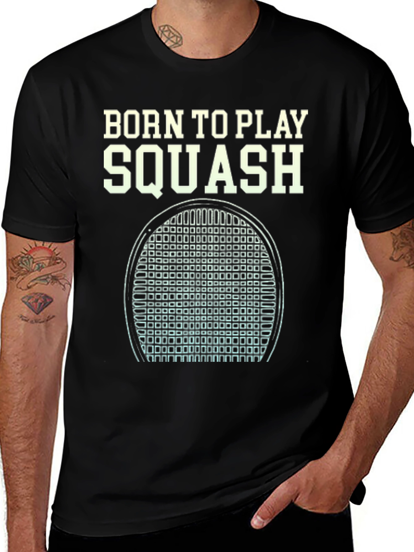 Variant 17 of Born to Play Squash T-Shirt