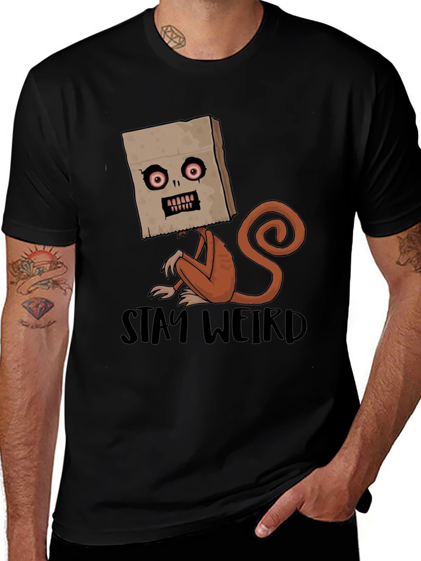 Variant 6 of Stay Weird Graphic T-Shirt - Novelty Design