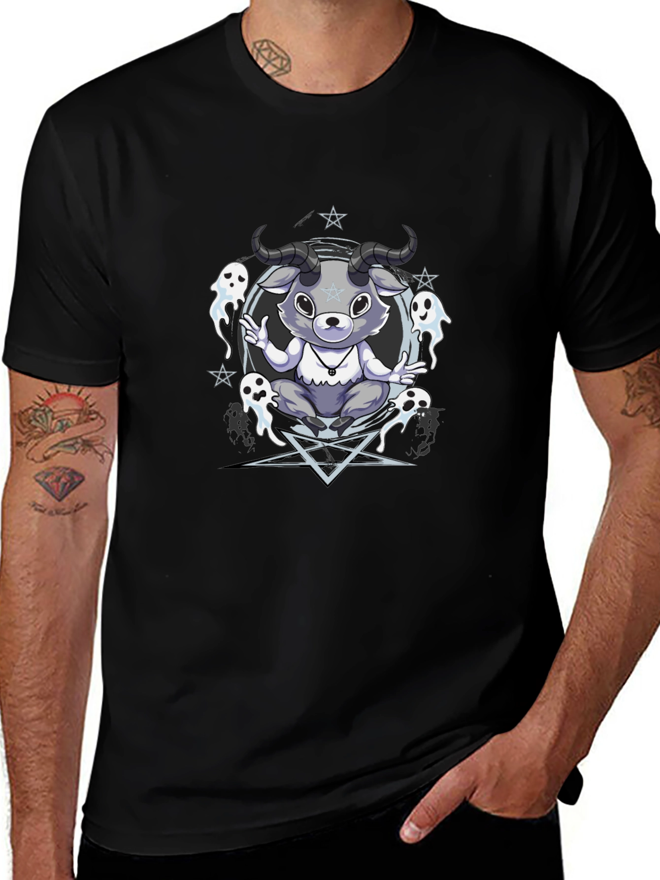 Variant 5 of Occult Goat T-Shirt - Cute & Spooky Design
