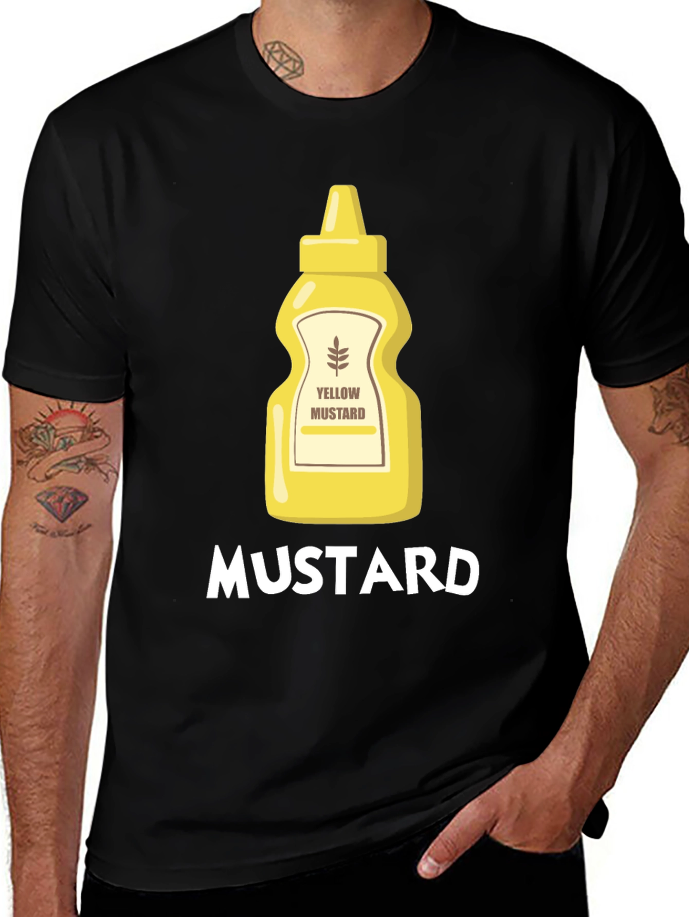 Variant 25 of Funny Mustard Graphic Tee - Black