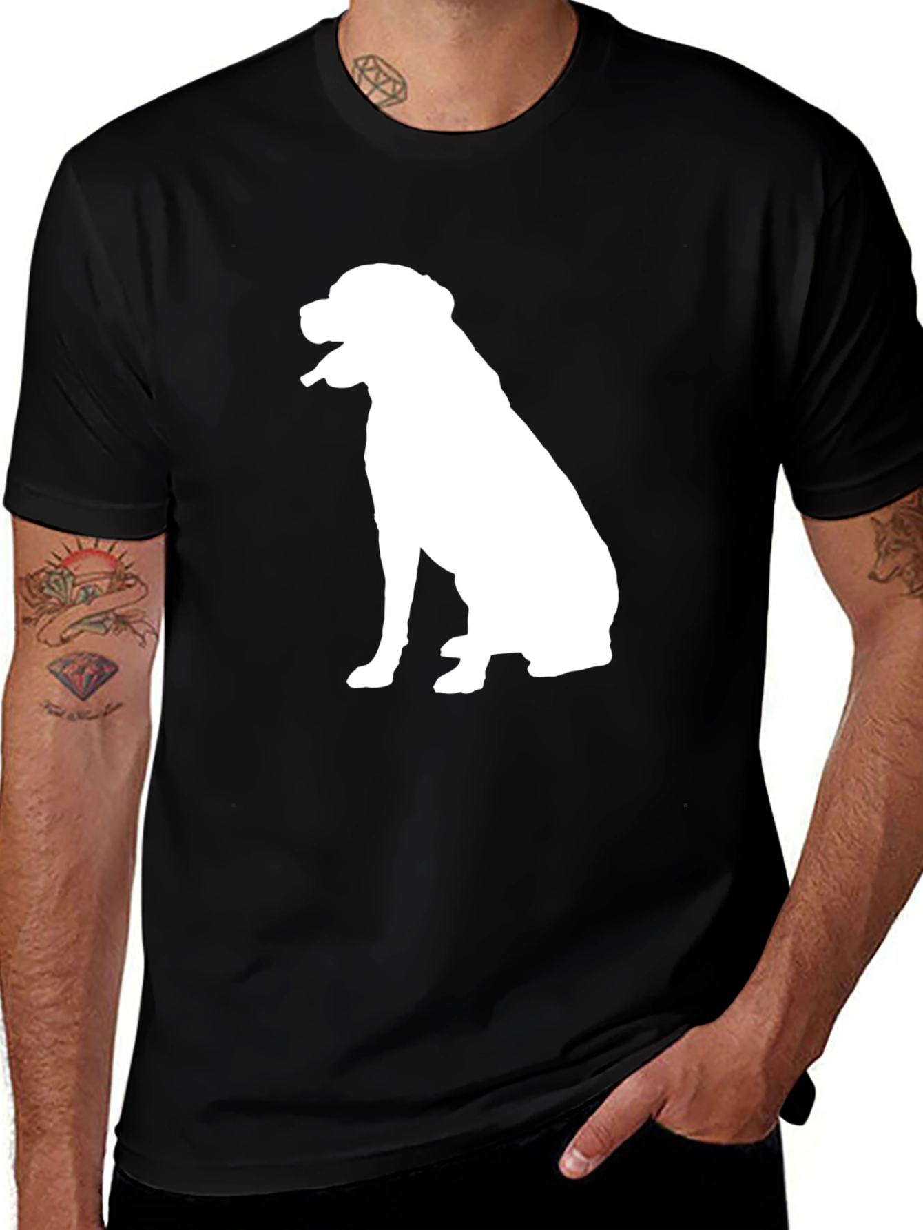 Variant 11 of Dog Silhouette Graphic Print T-Shirt