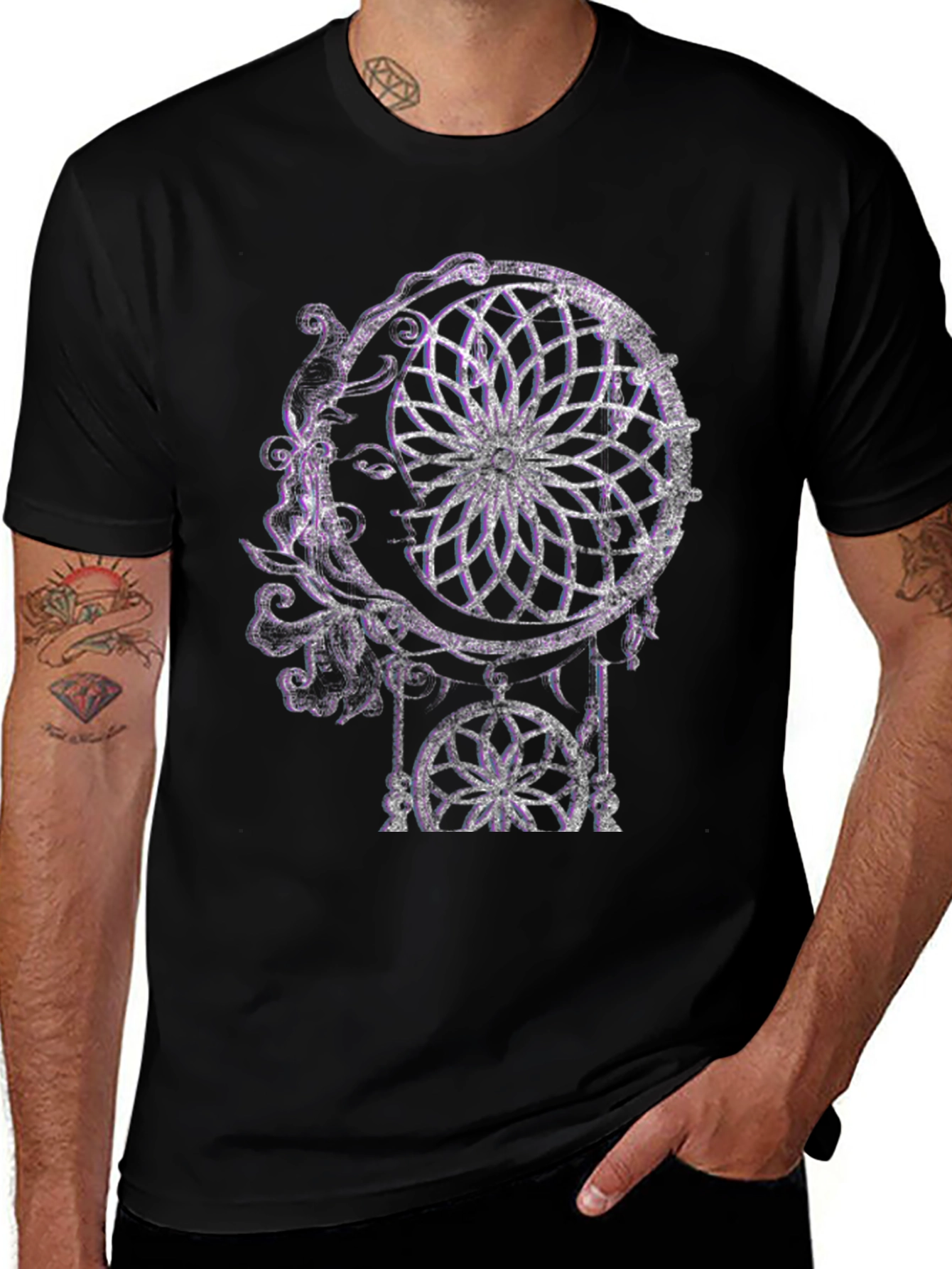 Variant 11 of Dreamcatcher Graphic Tee - Black Cotton Blend