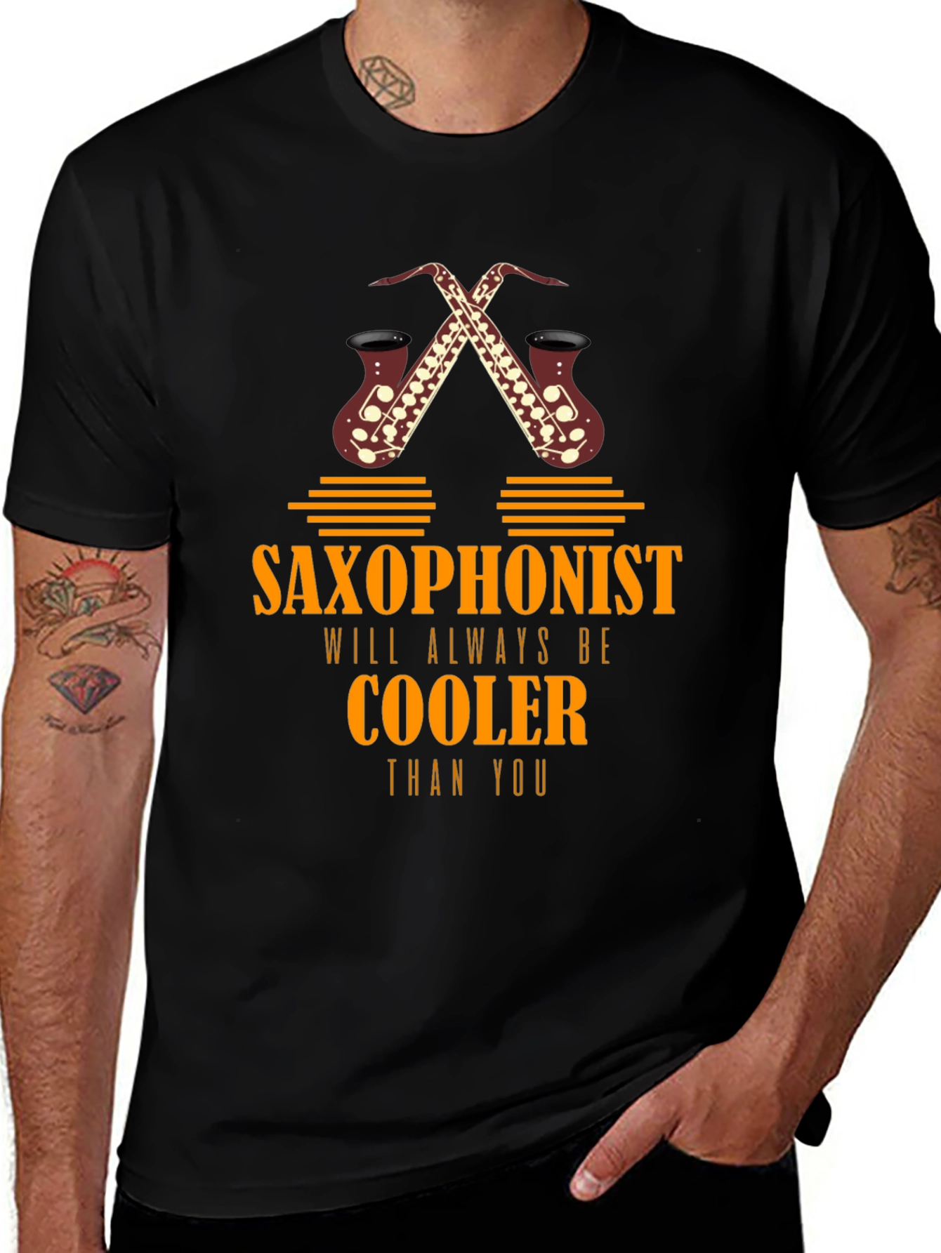 Variant 20 of Saxophonist Cooler Graphic Tee - Music Lover T-Shirt