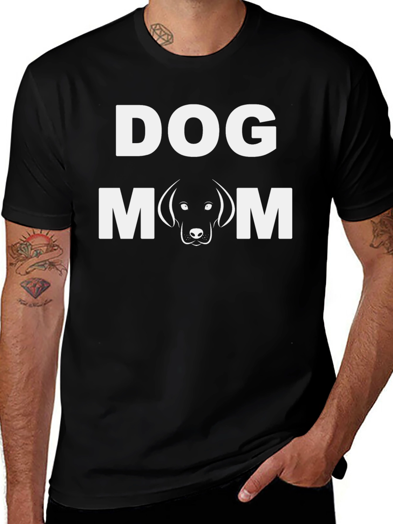 Variant 11 of Dog Mom Graphic Tee - Black
