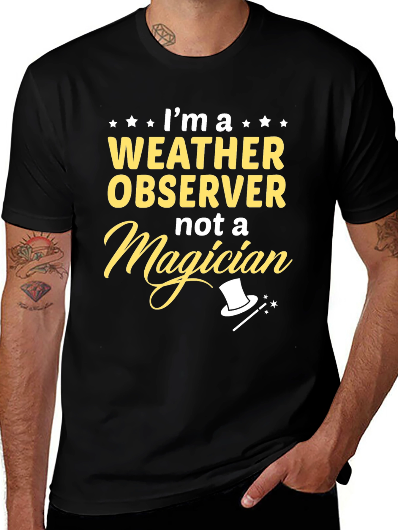 Variant 29 of Weather Observer, Not a Magician T-Shirt