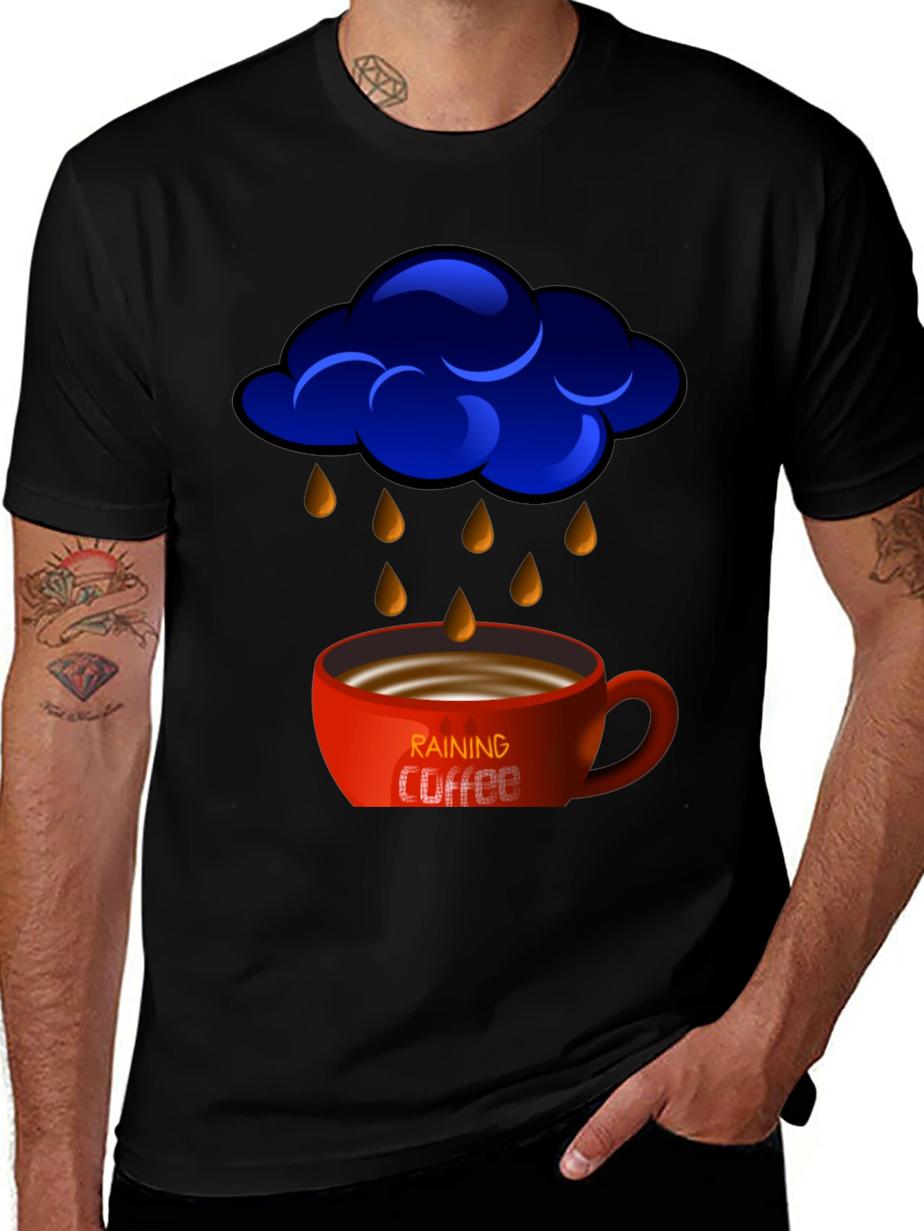 Variant 4 of Raining Coffee T-Shirt
