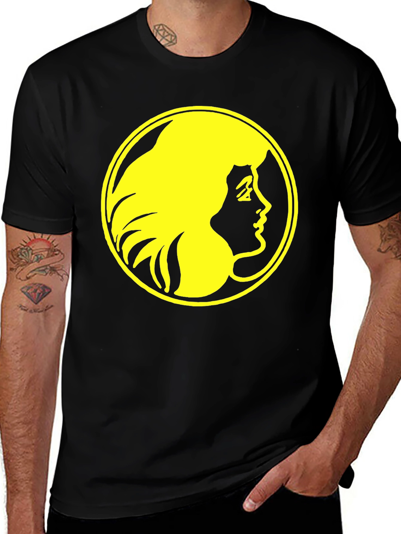 Variant 28 of Retro Silhouette Graphic Tee - Black