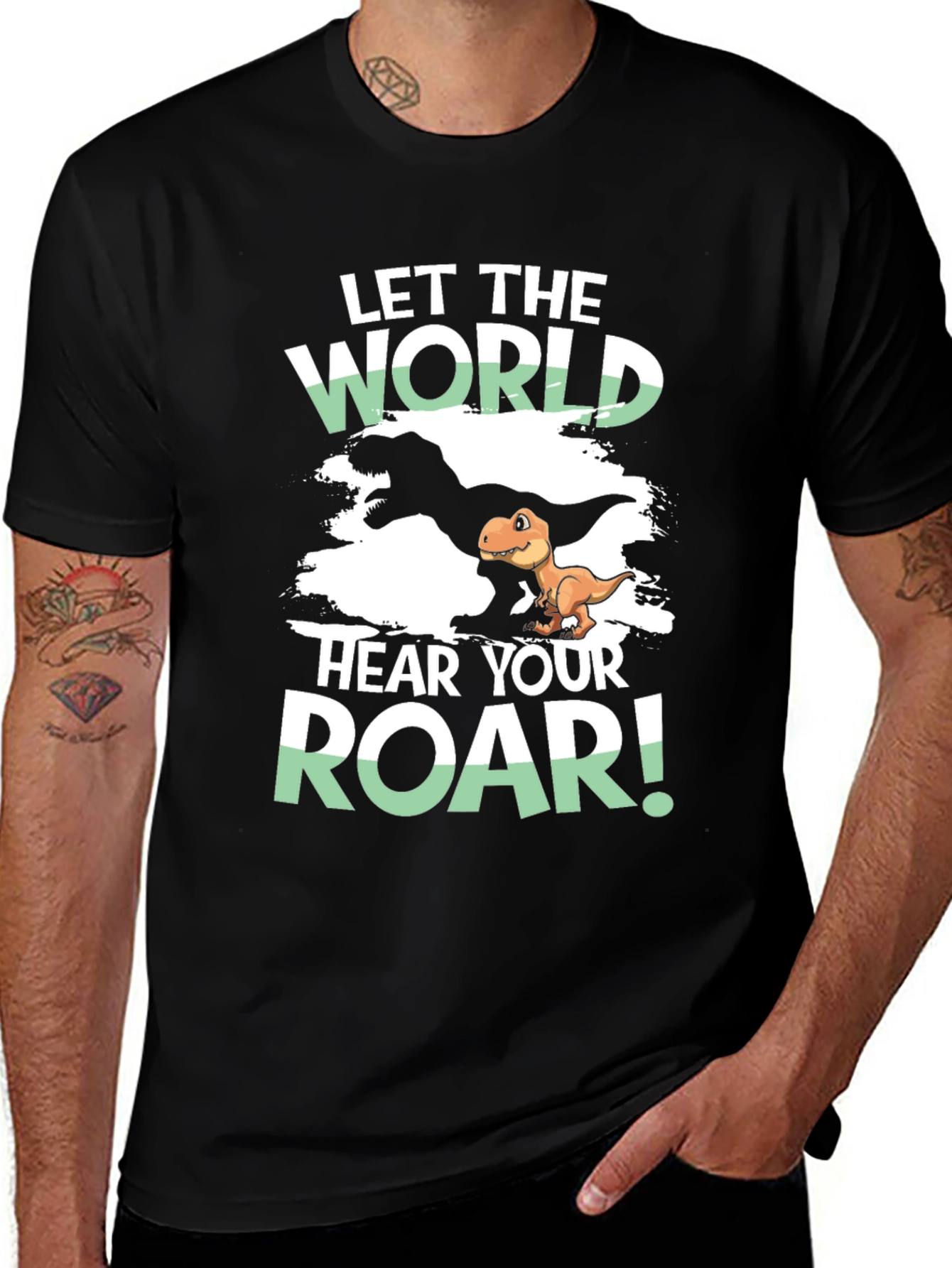 Variant 2 of Dinosaur Graphic T-Shirt - Let The World Hear Your Roar