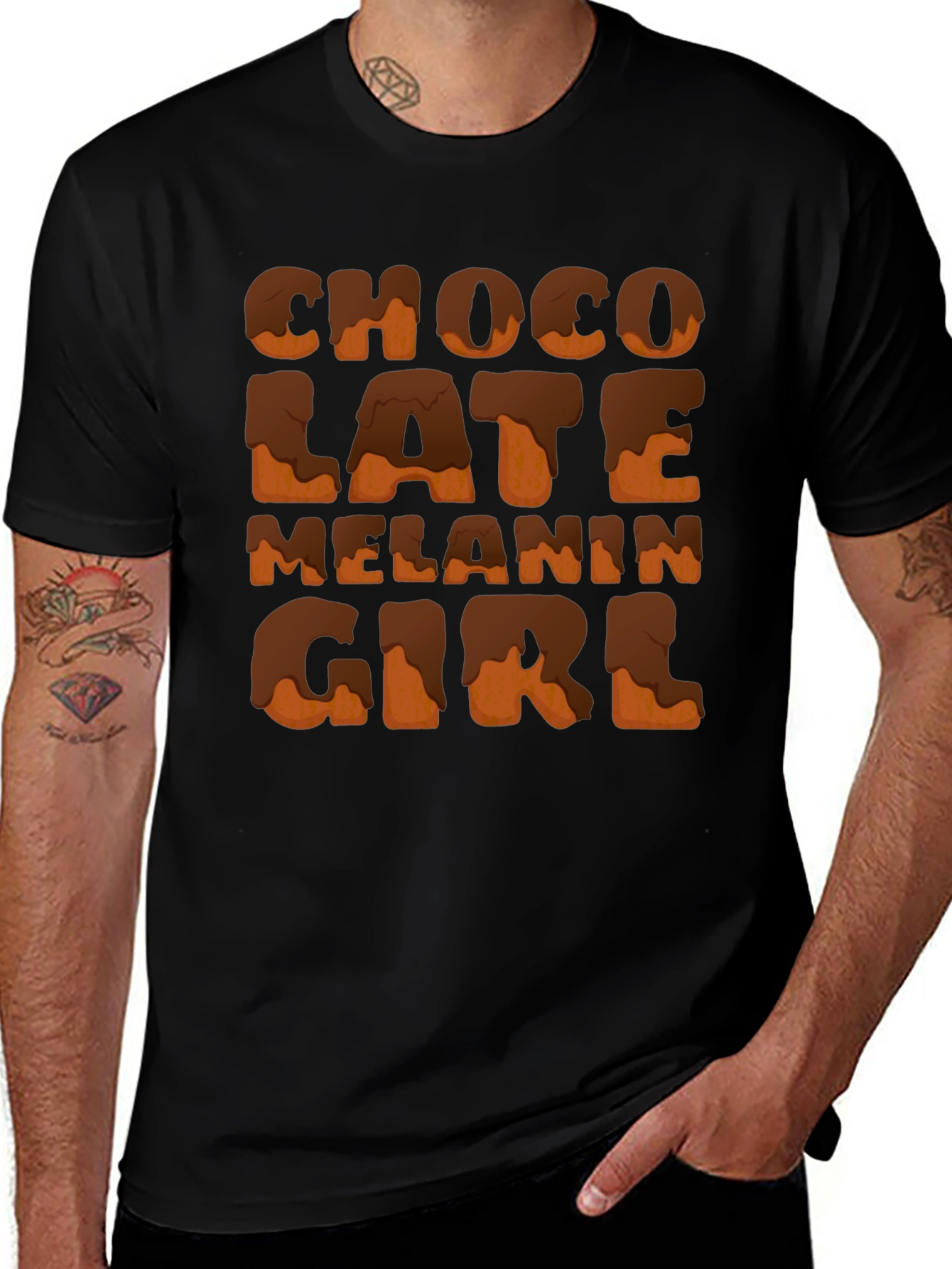 Chocolate Melanin Girl Graphic Tee - Black Unisex T-Shirt