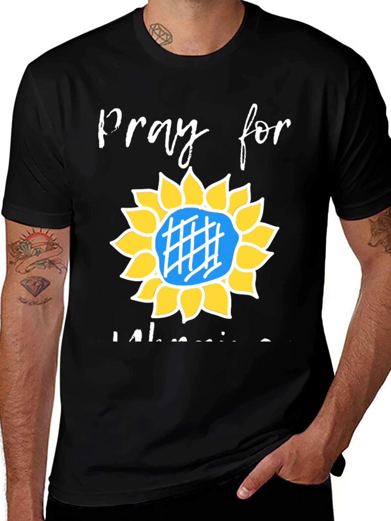 Pray for Ukraine Sunflower Graphic Tee