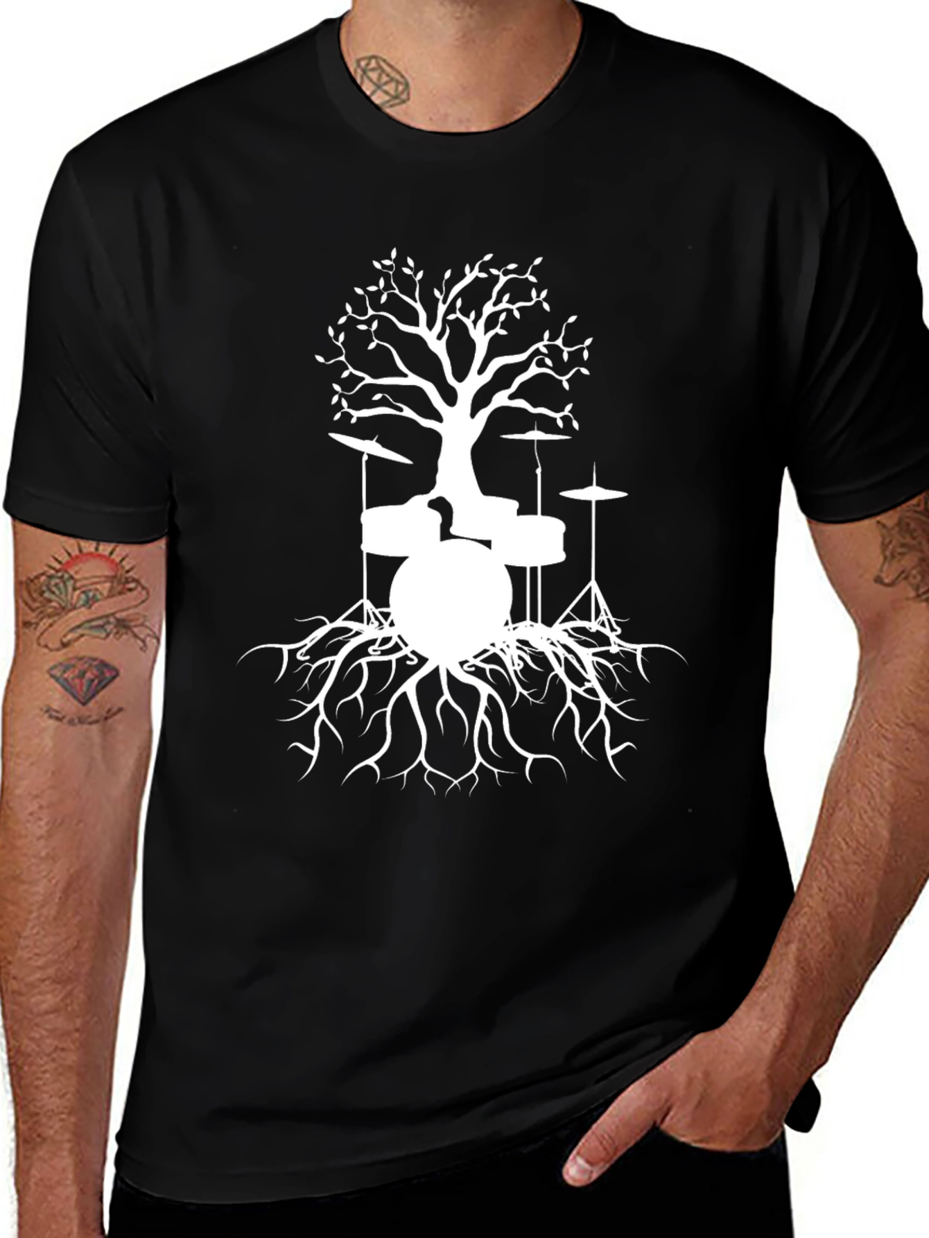 Variant 19 of Drum Set Tree Graphic T-Shirt - Music Lover Tee