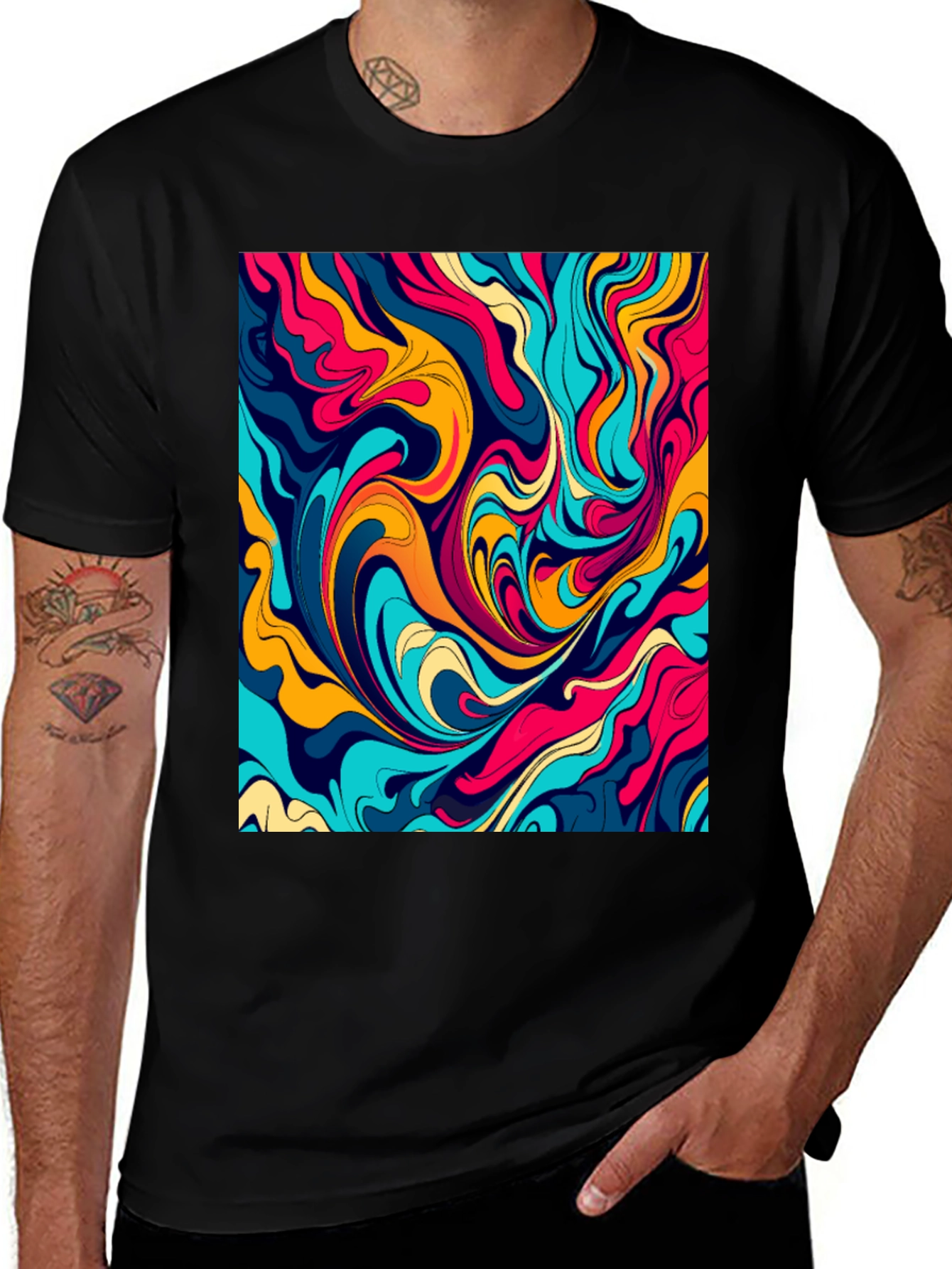 Variant 8 of Abstract Swirl Graphic Tee