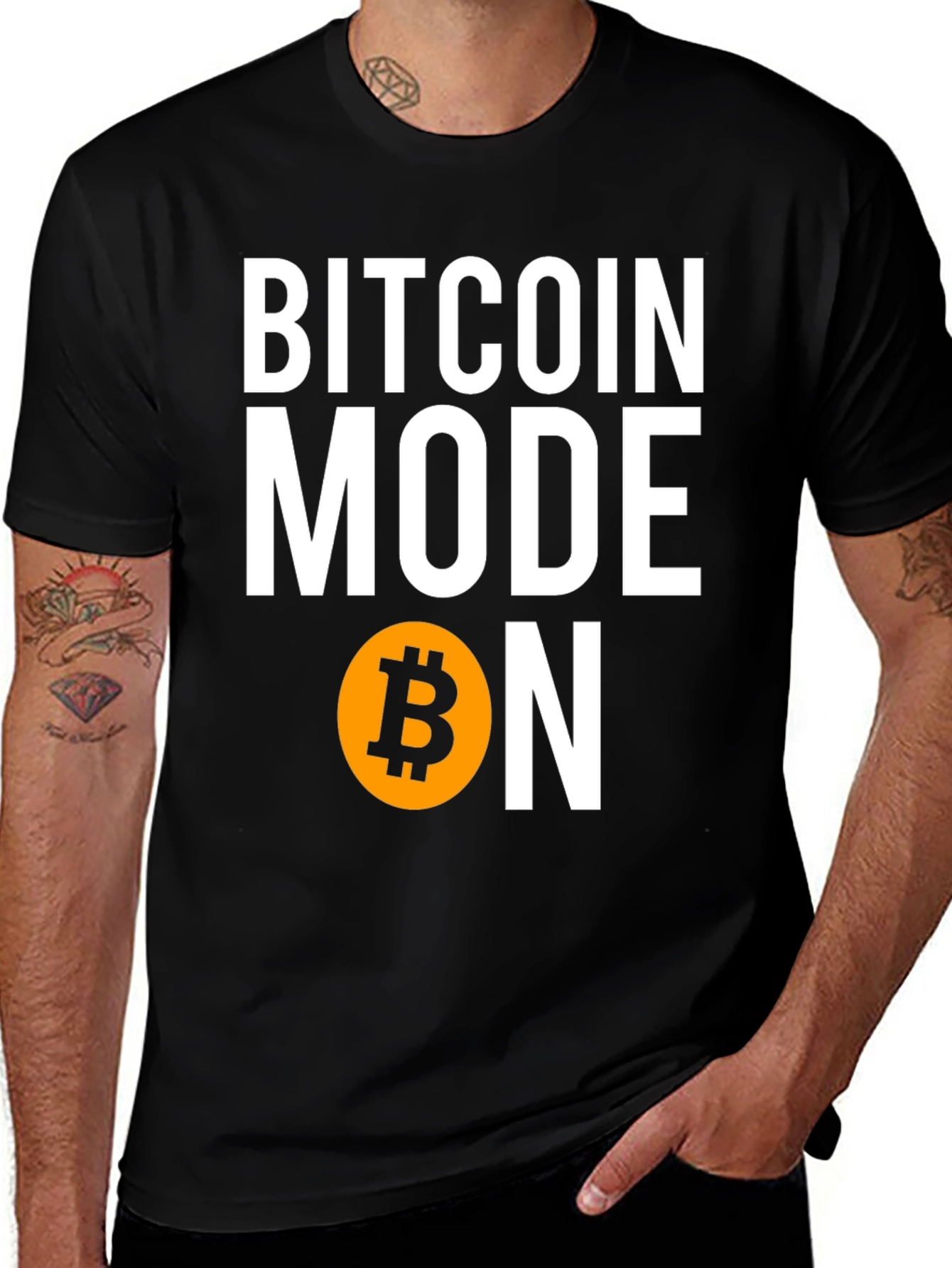 Bitcoin Mode ON Graphic Tee - Crypto Enthusiast Shirt