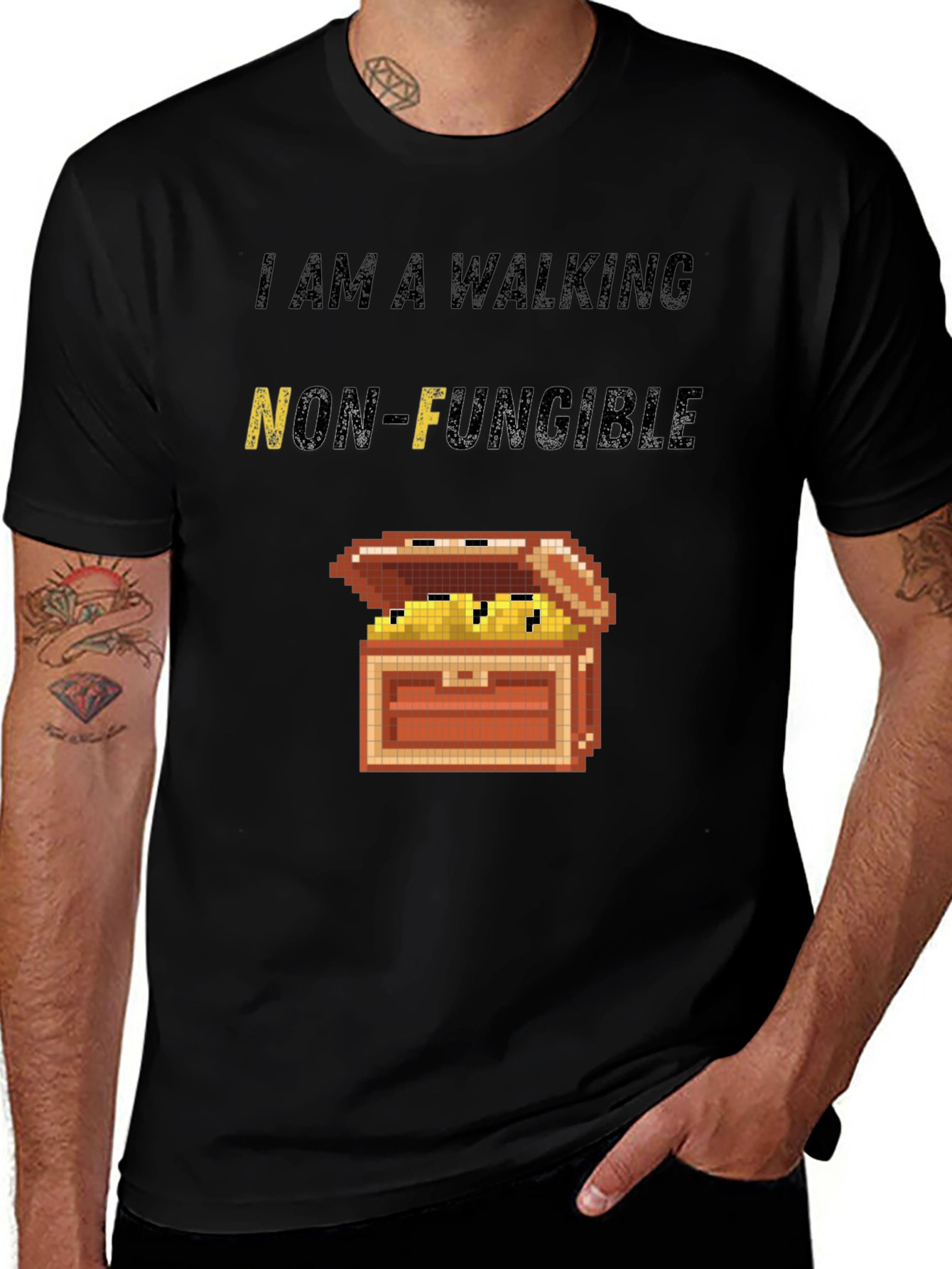 Variant 9 of I am a Walking NFT Black T-Shirt